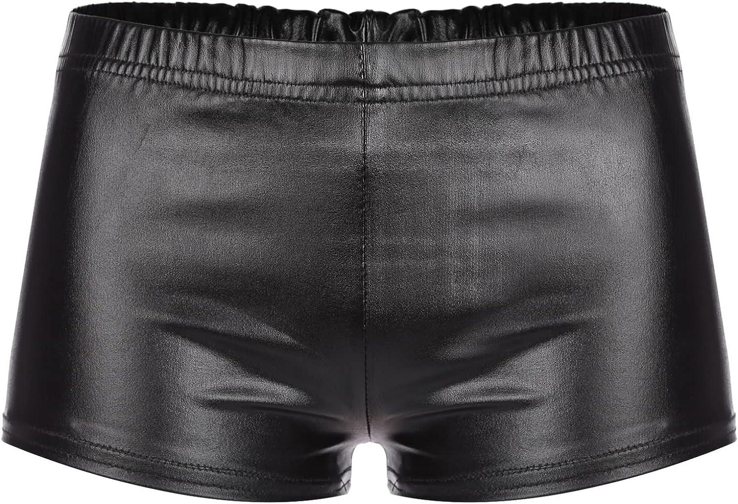 YONGHS Woman Sexy Metallic Naughty Booty Shorts Panties Underwear Shiny  Rave Dance Shorts Clubwear Black Small at  Women's Clothing store