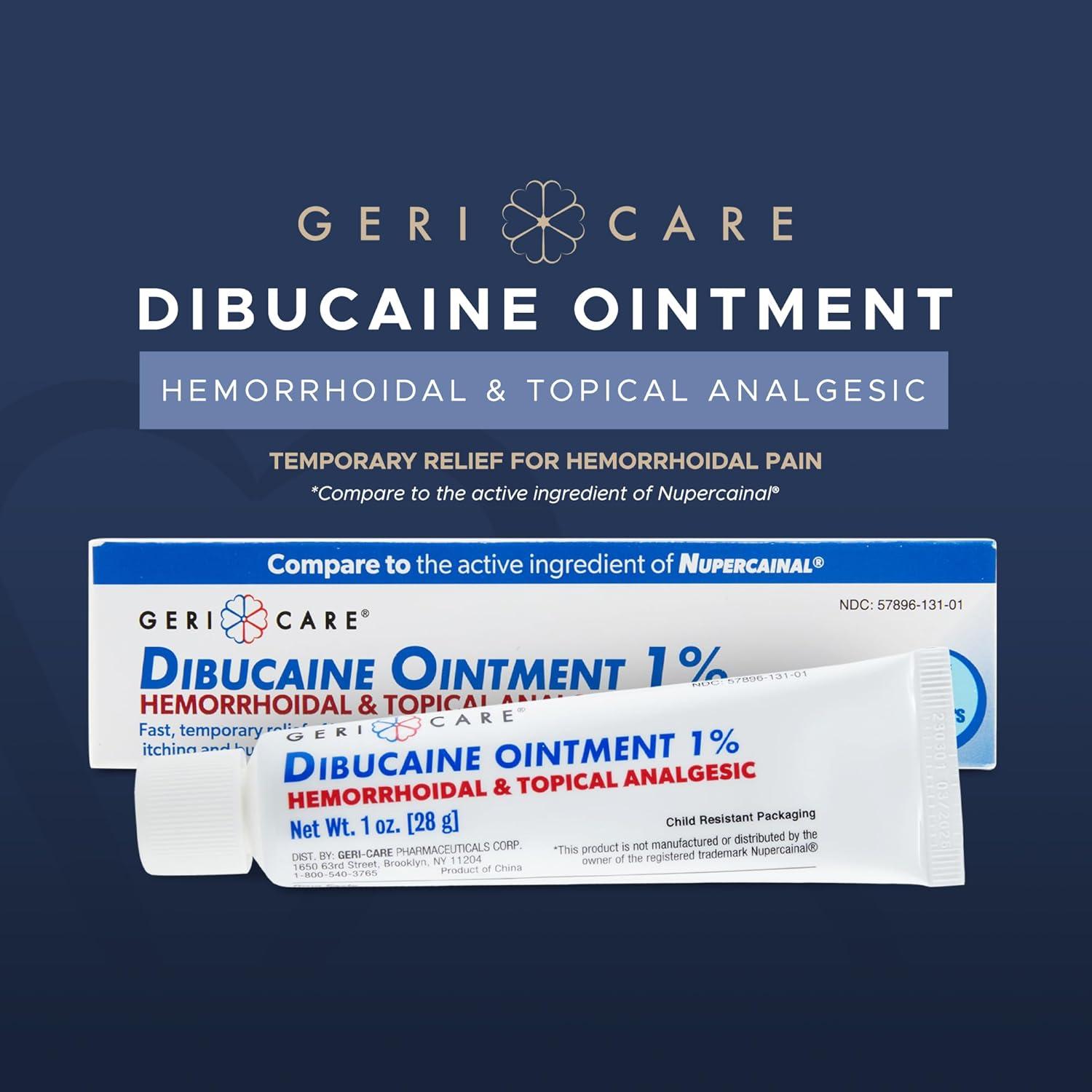 GeriCare Dibucaine Hemorrhoid Ointment 1 FastActing Pain Relief