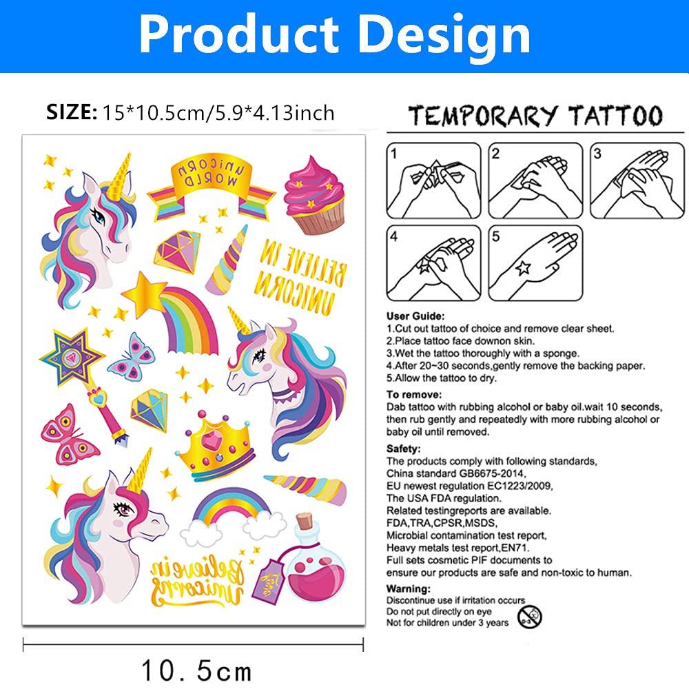Temporary Glitter Tattoo Kit For Kids -, Dinosaur Butterfly Fake Tattoo  Make Up Art Kits For Boys and Girls, DIY Creative Waterproof Tattoos with