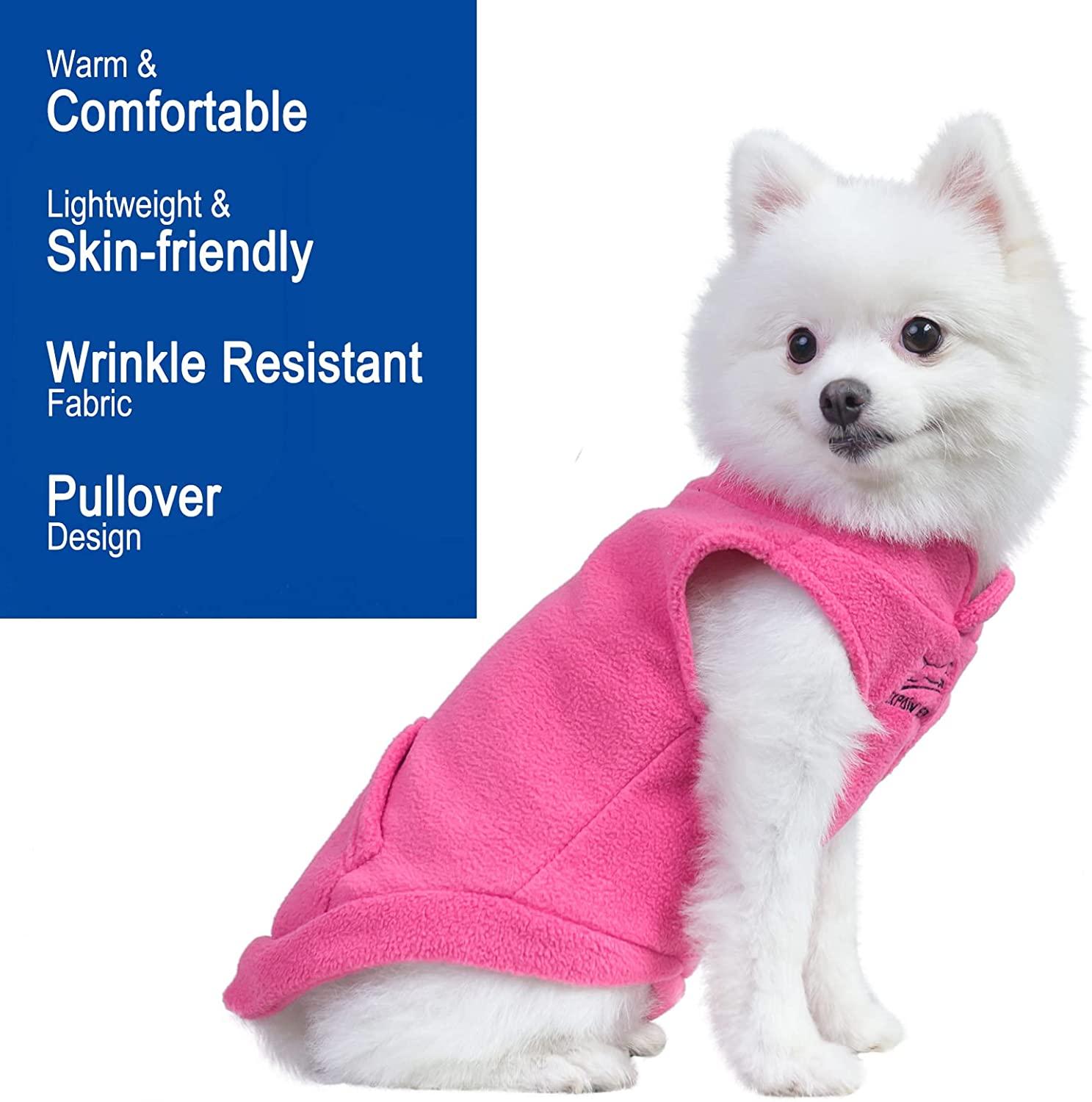 EXPAWLORER Polar Fleece Vest Dog Clothes - Warm Sleeveless Dog Jacket for Small, Medium, Large Dogs - Medium Hot Pink | Buy Now with Express International Delivery | GoSupps.com EXPAWLORER Polar Fleece Vest Dog Clothes - Warm Sleeveless Dog Jacket for Small, Medium, Large Dogs - Medium Hot Pink | Buy Now with Express International Delivery | GoSupps.com