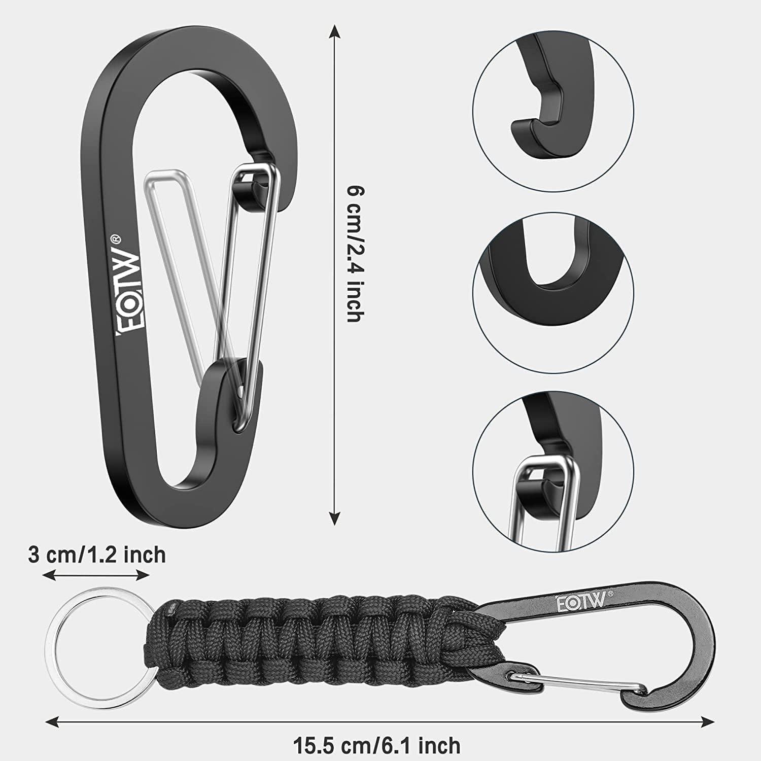 EOTW Carabiner Keychain, Small Carabiner Clip with Paracord Keychain Mini  Aluminum D Ring Key Organizer - Yahoo Shopping