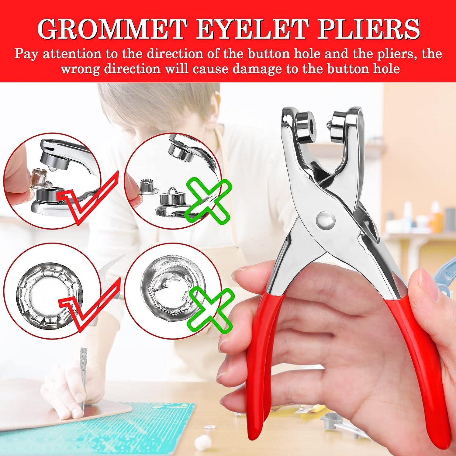 1200PCS Eyelet Grommet Tool Kit, Caffox 1/4 Inch Grommet Eyelet Plier 6mm  Metal Eyelets and Washers for Fabric Hole Punch Grommet Pliers for Shoes  Leather Clothes Belt