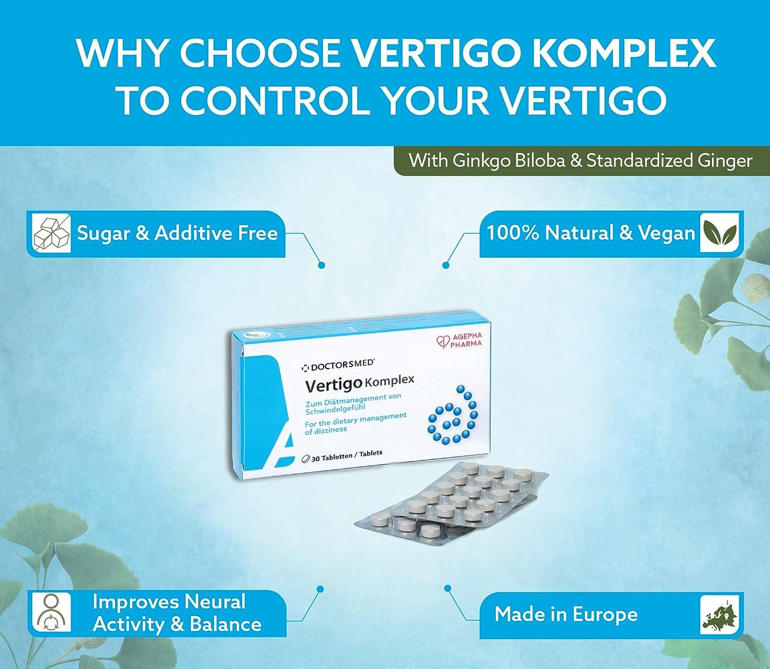 Vertigo Komplex Vertigo and Anti Dizziness Tablets with Ginkgo Biloba