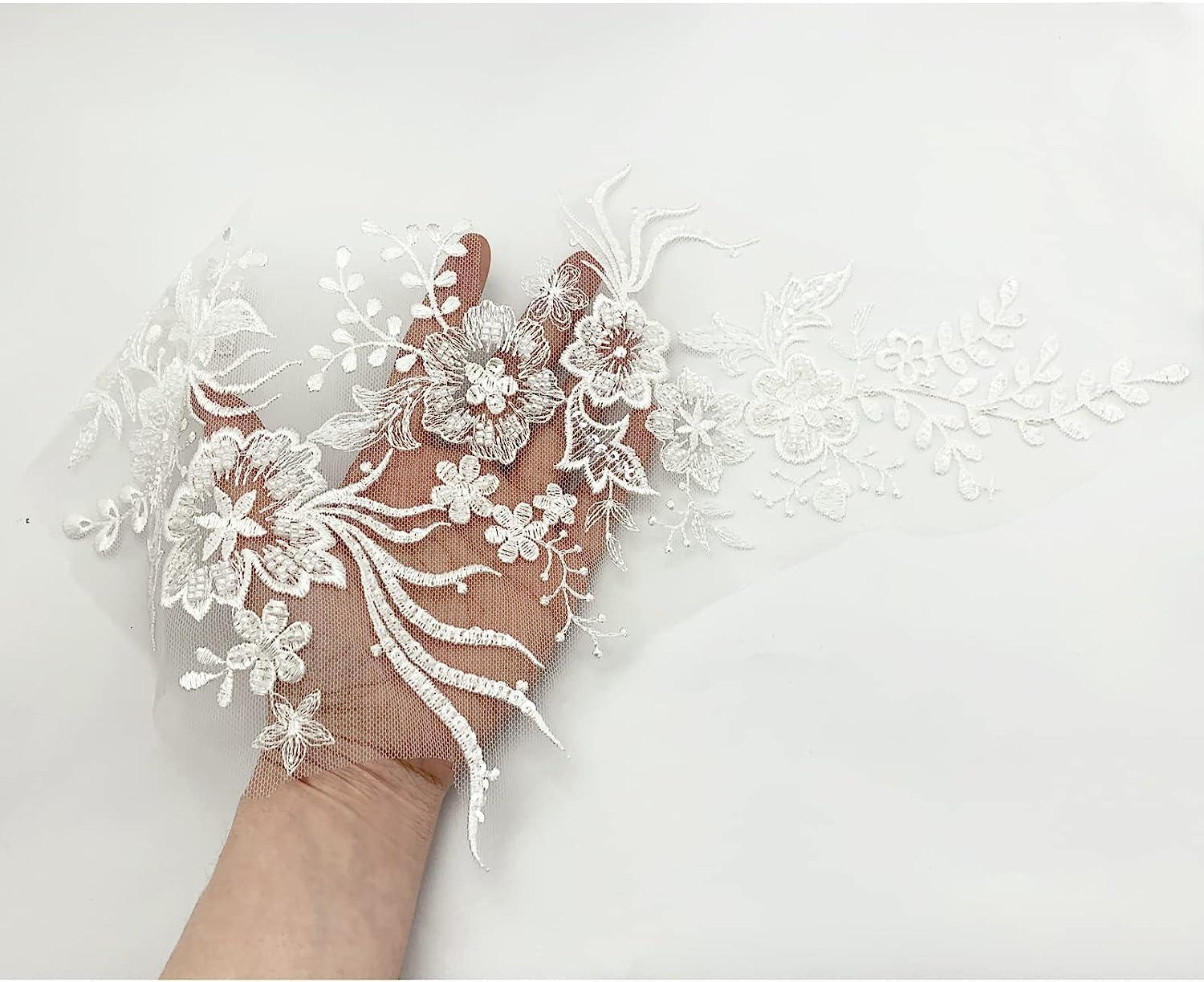 GIVBRO Kanten kraag bloemen applicaties bloem geborduurd naaien patch nep kraag voor shirt jurk trui doe-het-zelf kostuum accessoires zwart