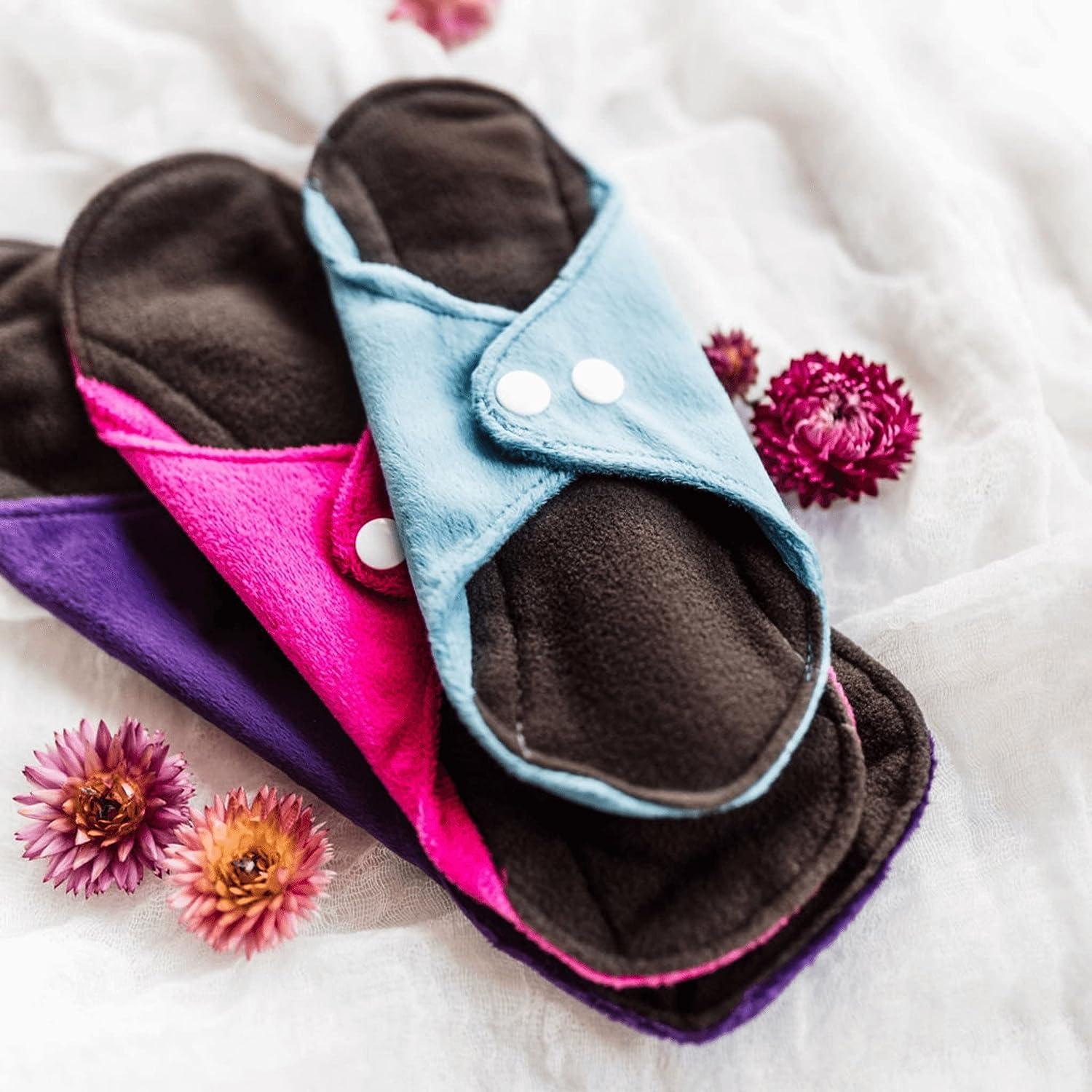 Femallay Reusable Cloth Menstrual Pads - Feminine Pads w/Charcoal