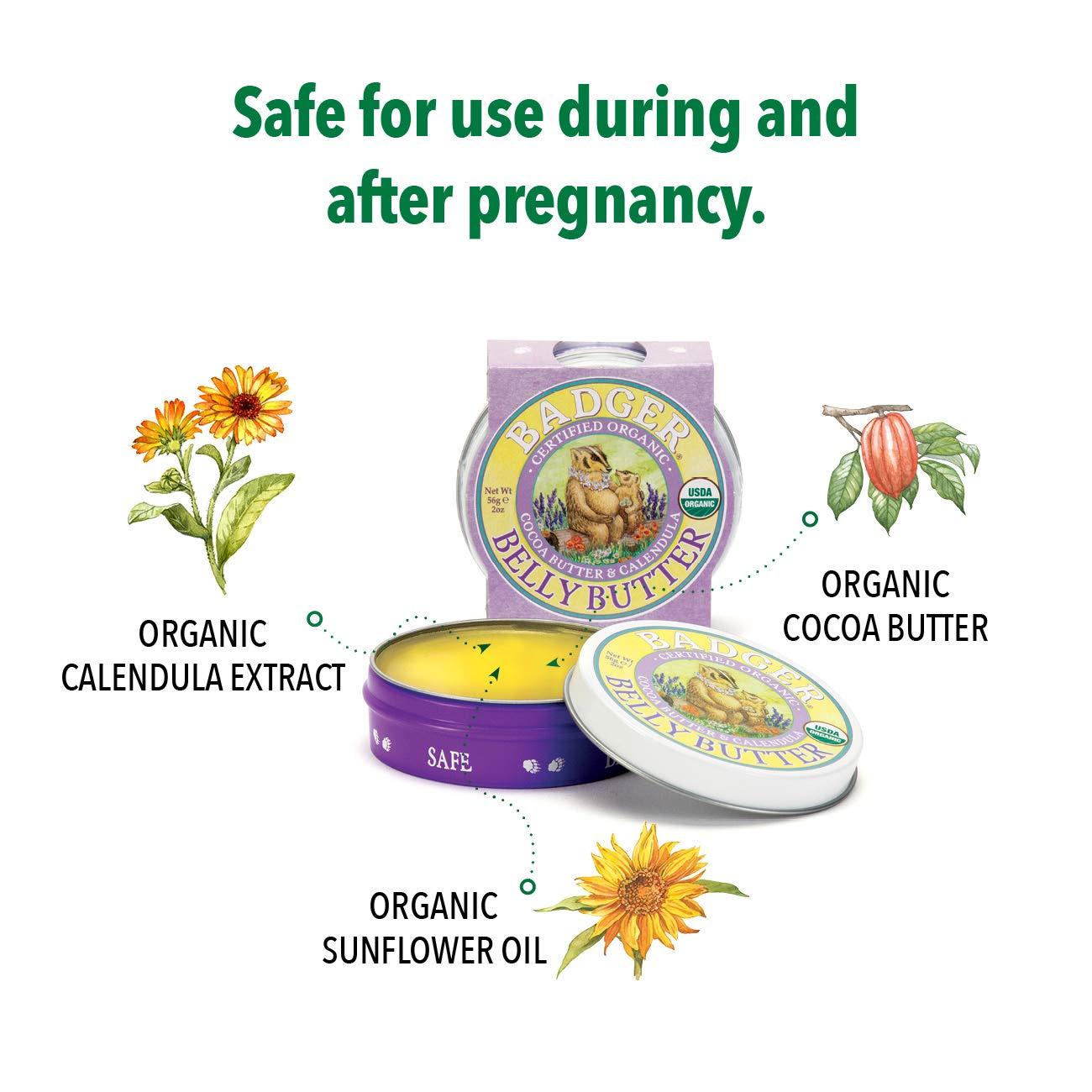 Badger Belly Butter, Cocoa Butter & Calendula, Certified Organic