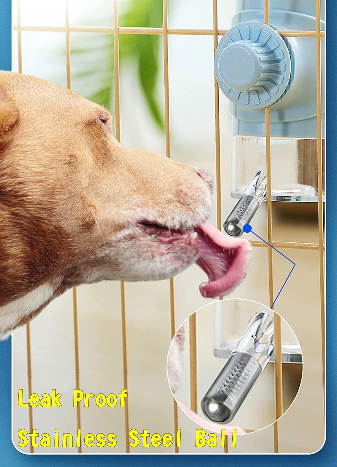 Walbest Dog Kennel Water Bottle Dispenser For Dripless Pet Drinking Fountains No Drip Kettle With Automatically Feeding Water 350ml Blue