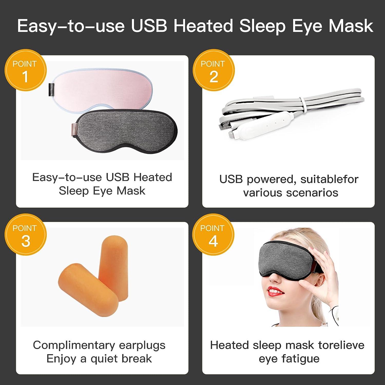 TEMGCO Heated Eye Mask USB Steam Warm Compress Eye Heating Pad