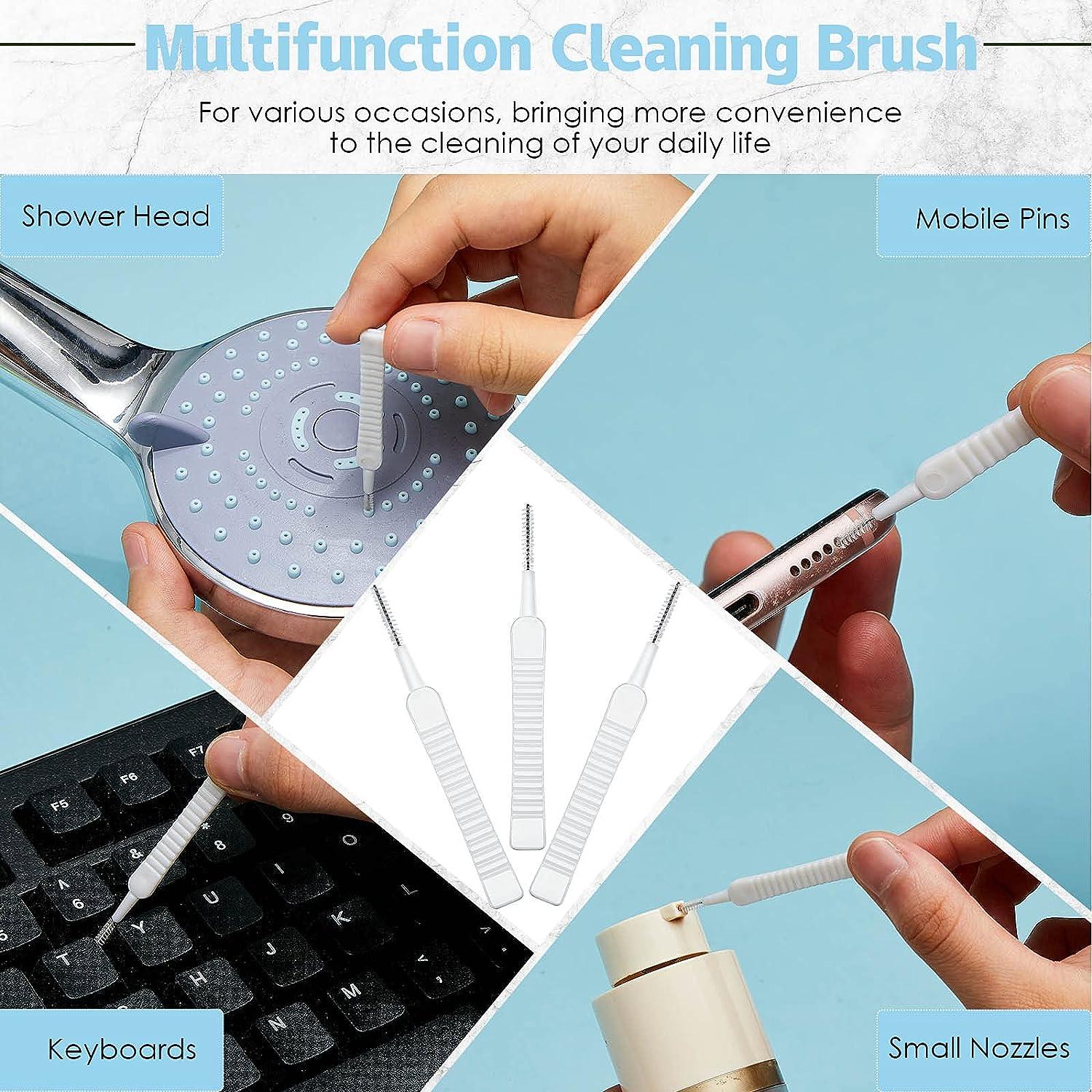 Bathroom Shower Head Cleaning Brush Anti-clogging Small Brush Non-Slip  Handle Nylon Brush Phone Hole Gap Cleaner Washing Tools