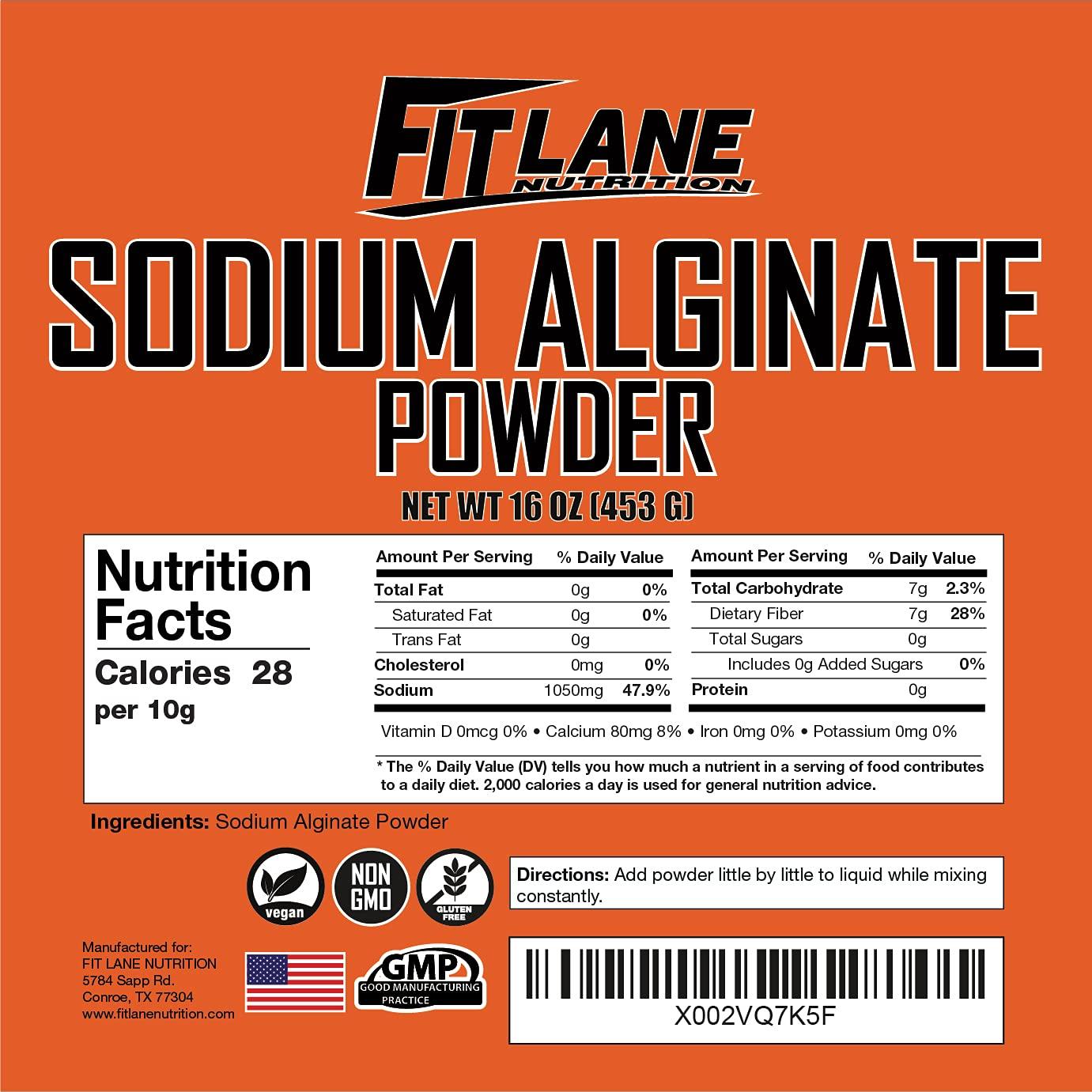 Sodium Alginate Powder, Food Grade Bulk Powder for Thickening, Non