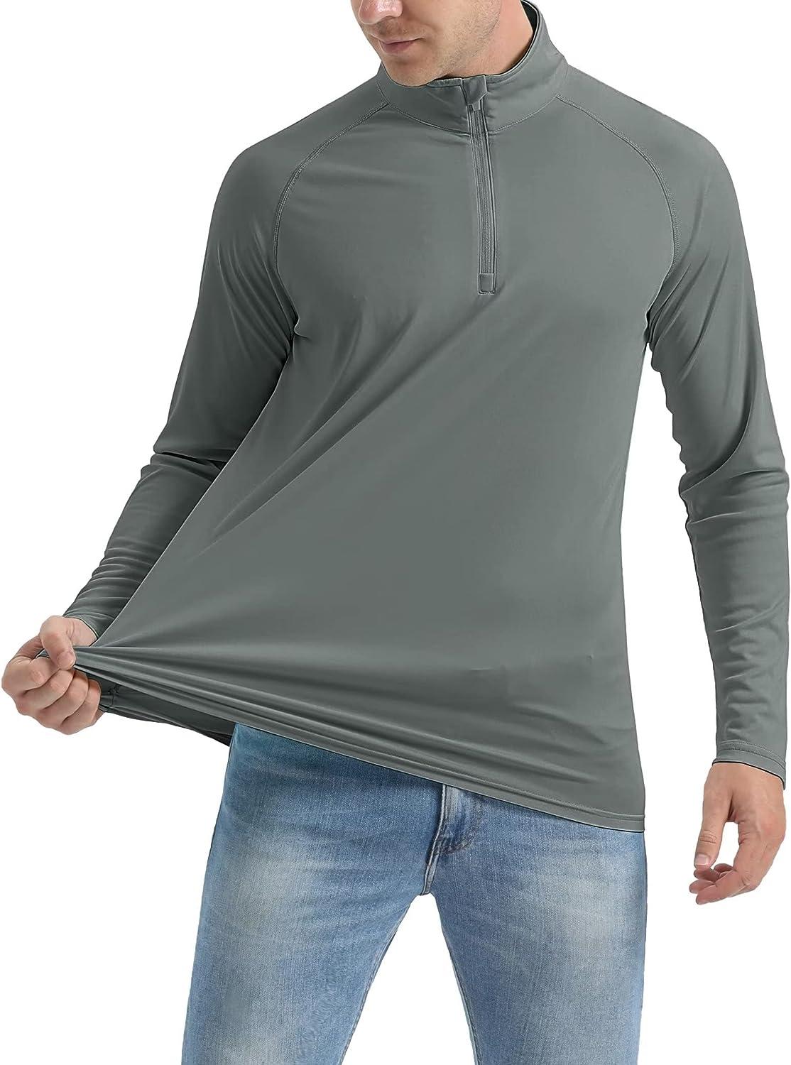 MAGCOMSEN Men's Long Sleeve Sun Shirts UPF 50+ Tees 1/4 Zip Up