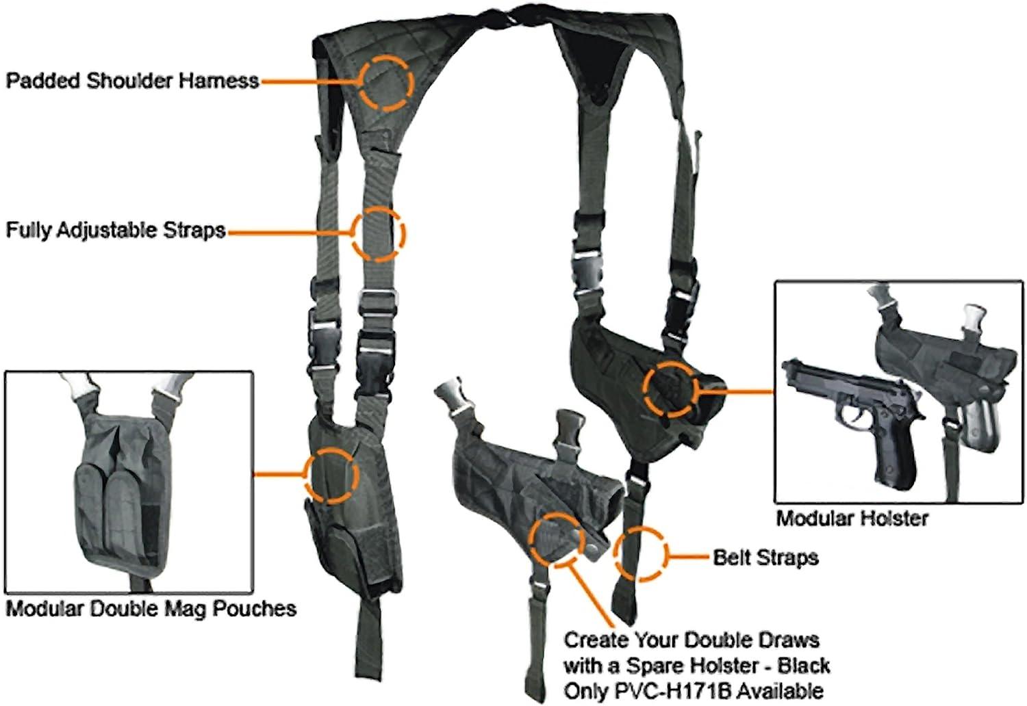 UTG Deluxe Universal Horizontal Shoulder Holster Black