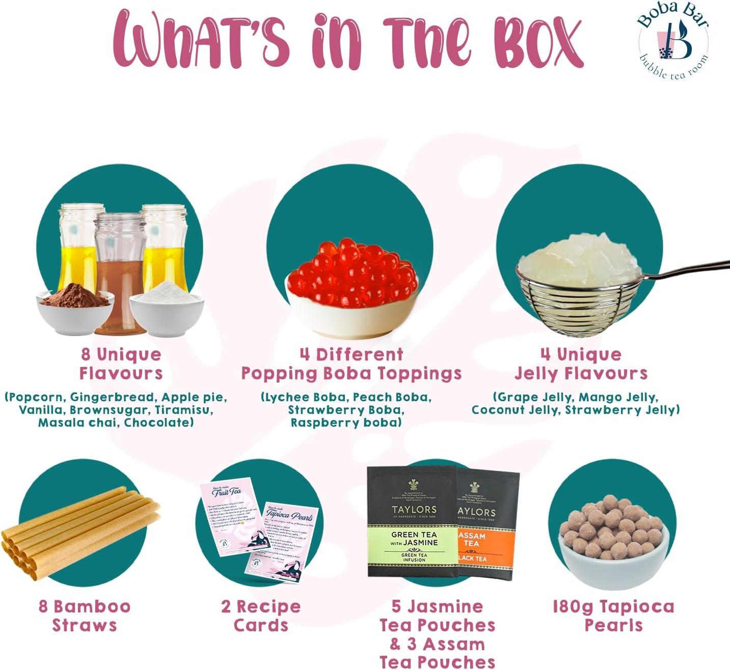 BOBA BAR Creamy Twist Mixed Bubble Tea Kit (Serves 8 X 500 Ml Drinks) - Includes A Variety Of Mix Tea Flavors, Popping Boba And Jelly Toppings | Gluten-Free | Contains Tapioca - View #12