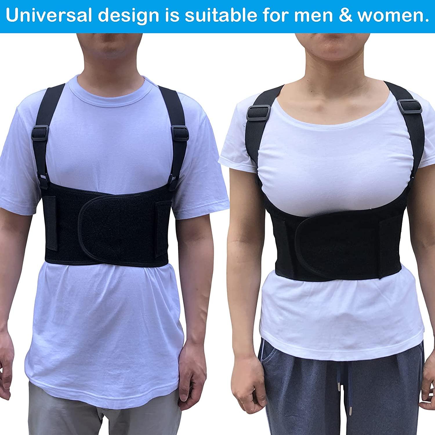 Rib Brace Chest Binder Belt For Men And Women - Breathable Support Brace Dislocated Ribs Protection Postoperation Belt For Rib Muscle Injuries Bruised Ribs Or Rib Flare