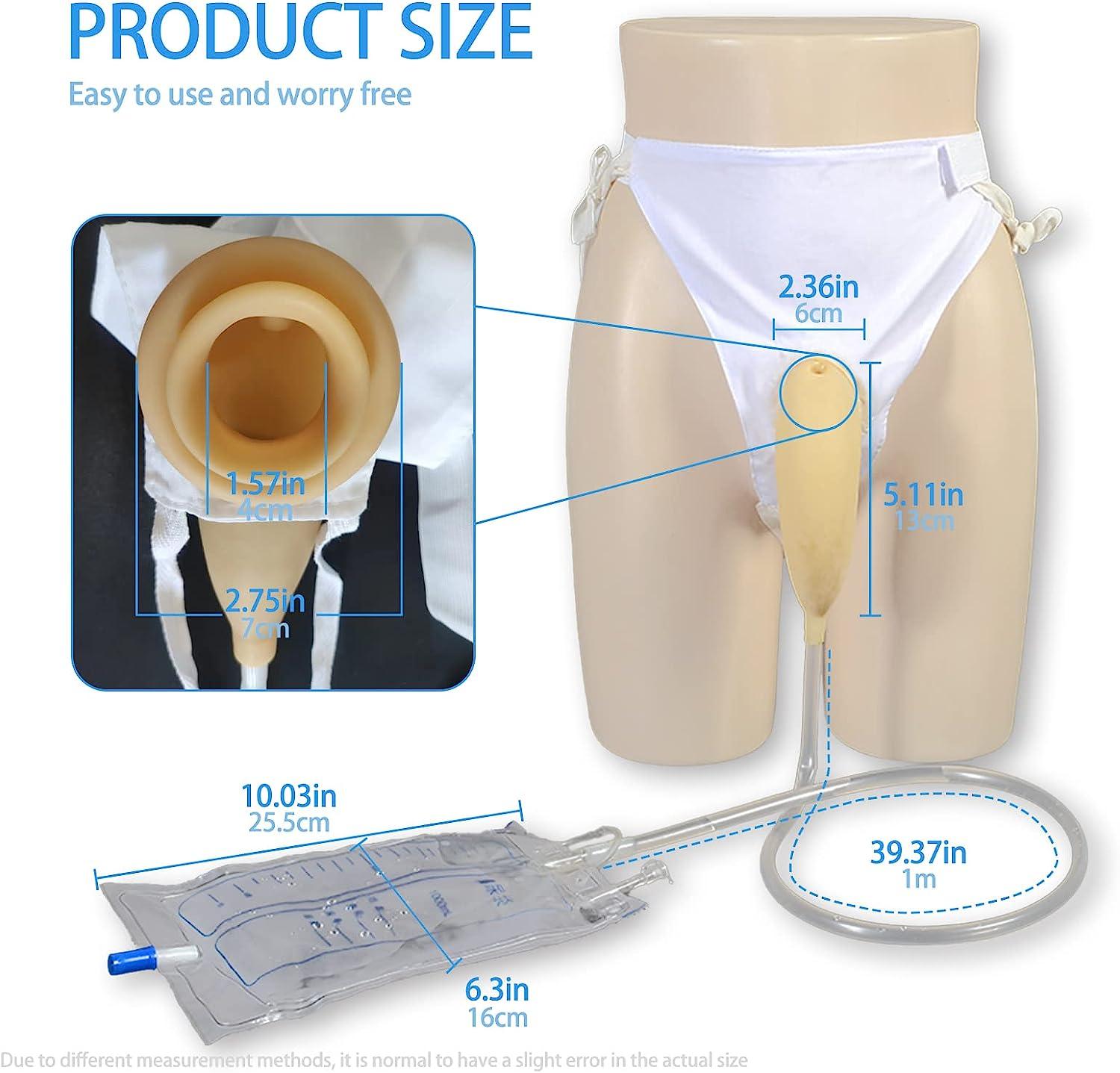 Wearable Urinal for Men Portable Latex Material 1000ml Capacity