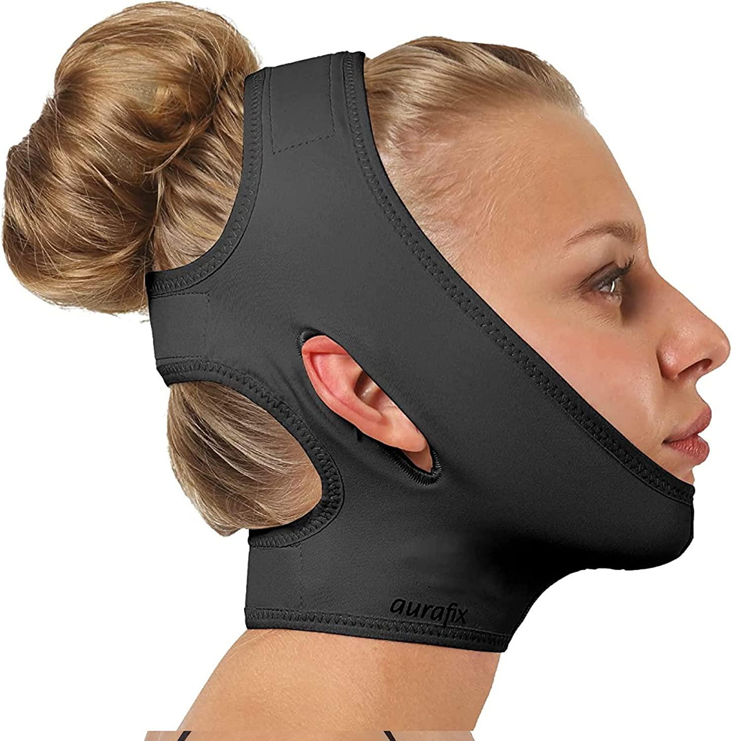 Post Surgical Chin Strap Bandage for Women Neck and Chin Compression Garment Wrap Face