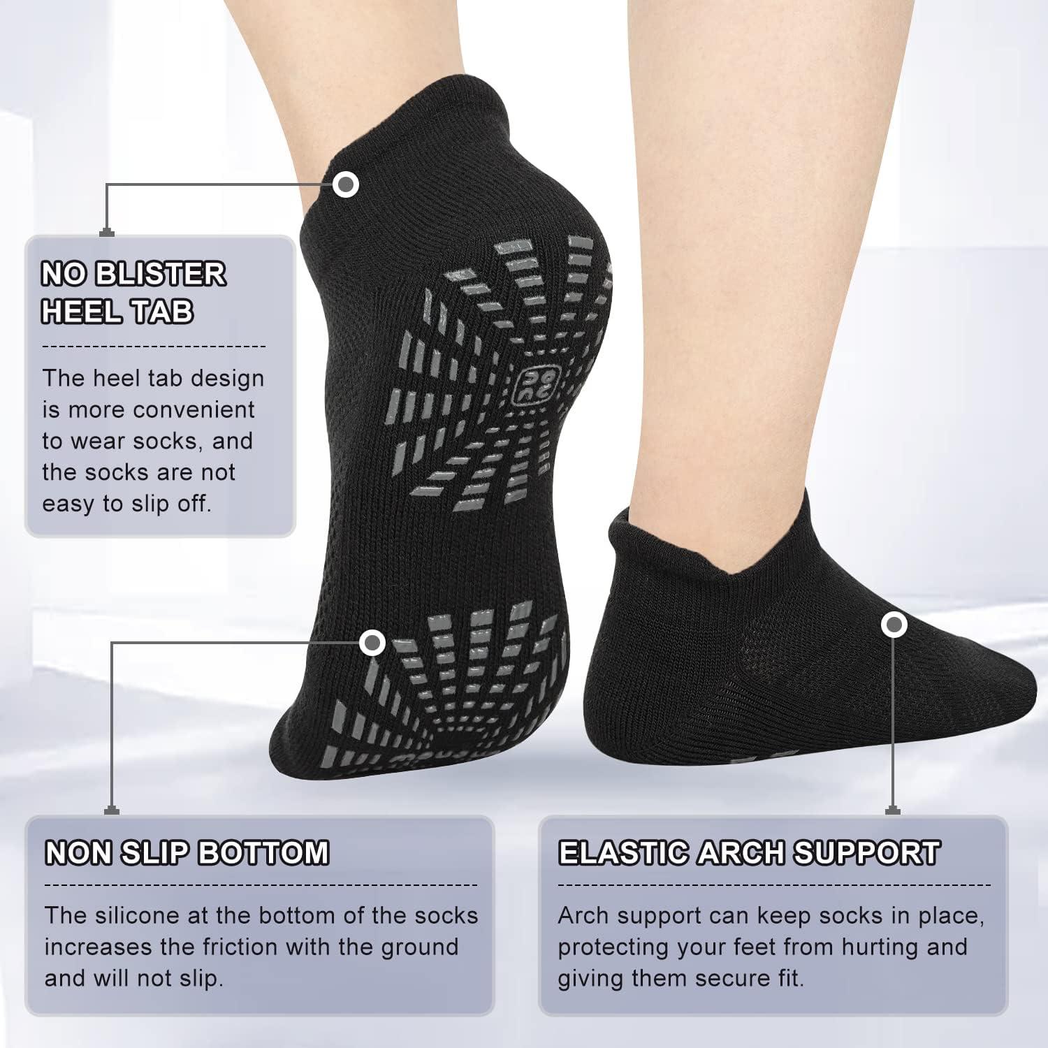 Merino Wool Grip Socks with Cushion, Non Slip Socks for Yoga