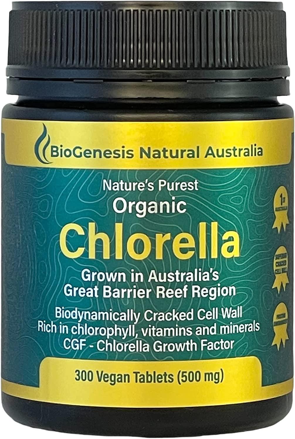 Organic Chlorella Tablets ChlorophyllRich B12, Essential Amino Acids, Cracked Cell Immune