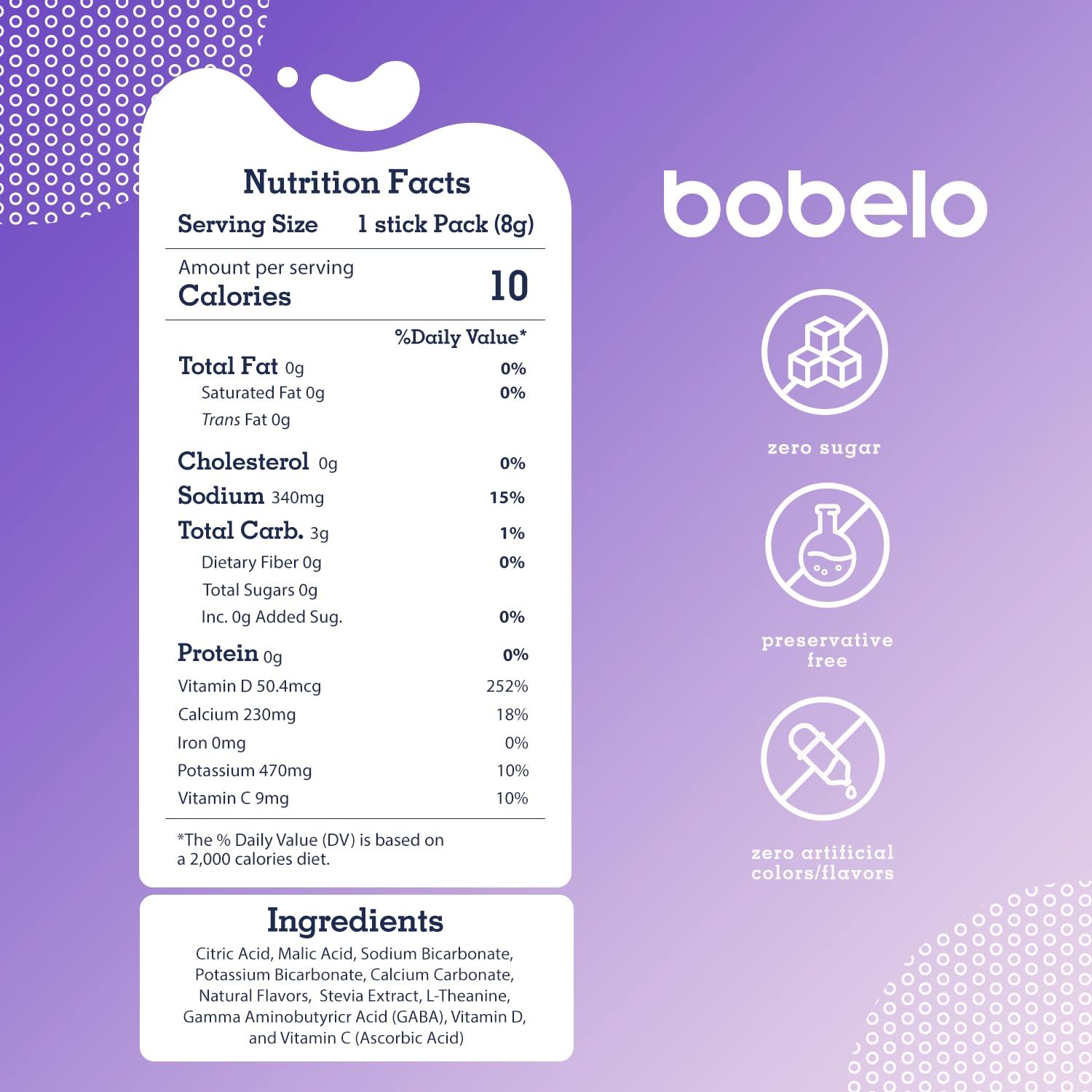 Bobelo Self Carbonating Hydration Packets Lavender Lemonade Low
