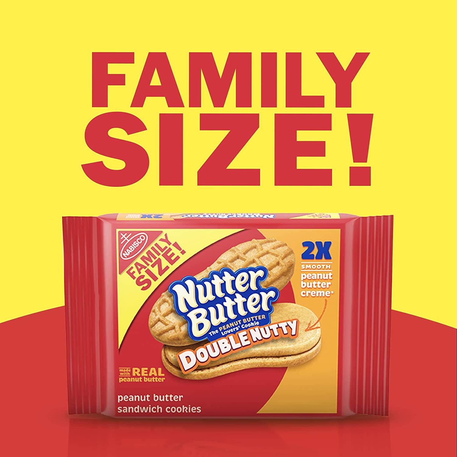 Nutter Butter Double Nutty Peanut Butter Sandwich Cookies, Family Size