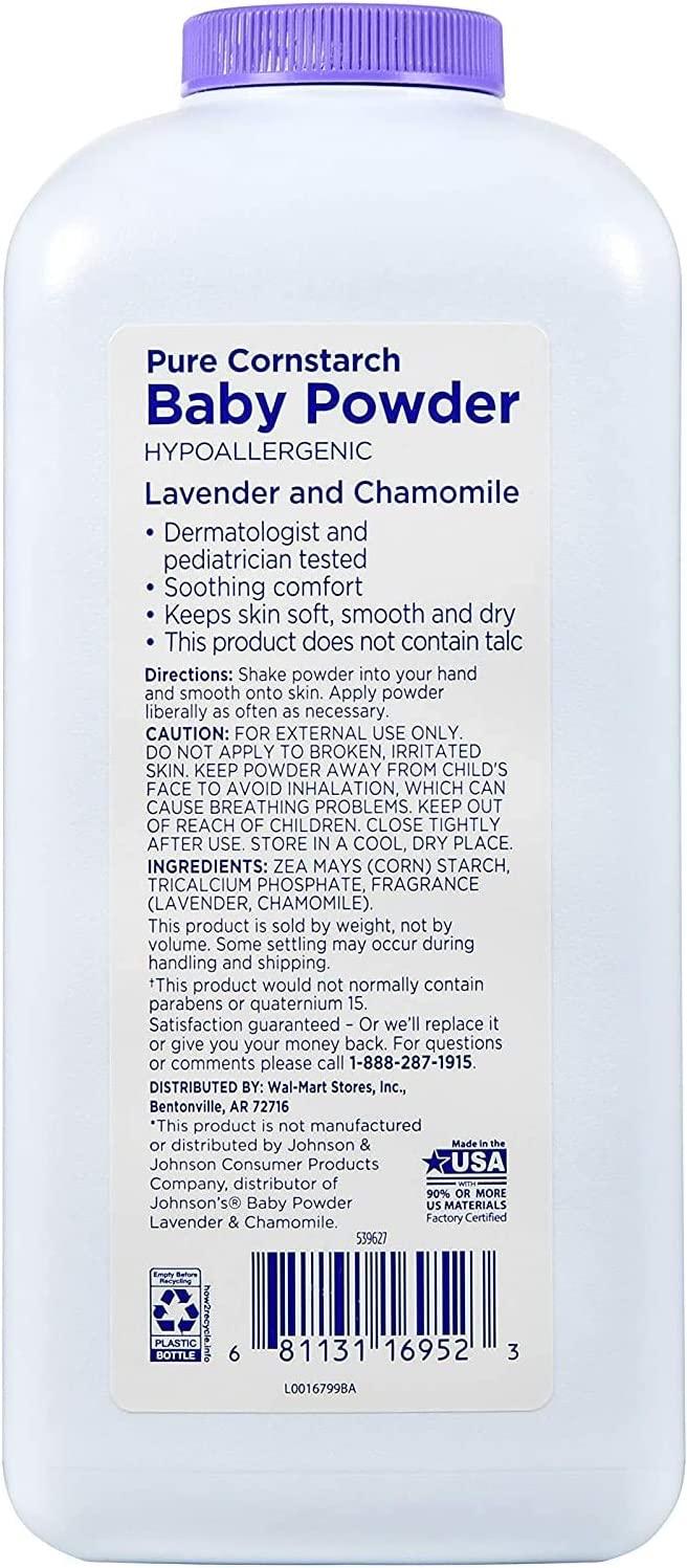 Organic Lavender & Chamomile Baby Powder 2 Pack Natural Cornstarch