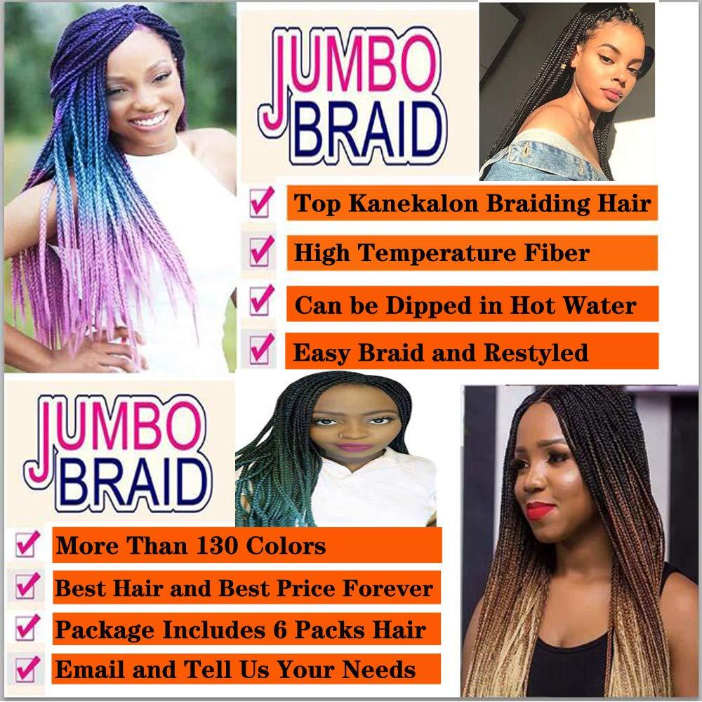  24 inch Jumbo Braid Hair Extensions Jumbo Box Braids Crochet  Hair Long Rainbow Colorful for Women Kids DIY High Temperature Synthetic  Fiber Red 1 Bundle : Beauty & Personal Care