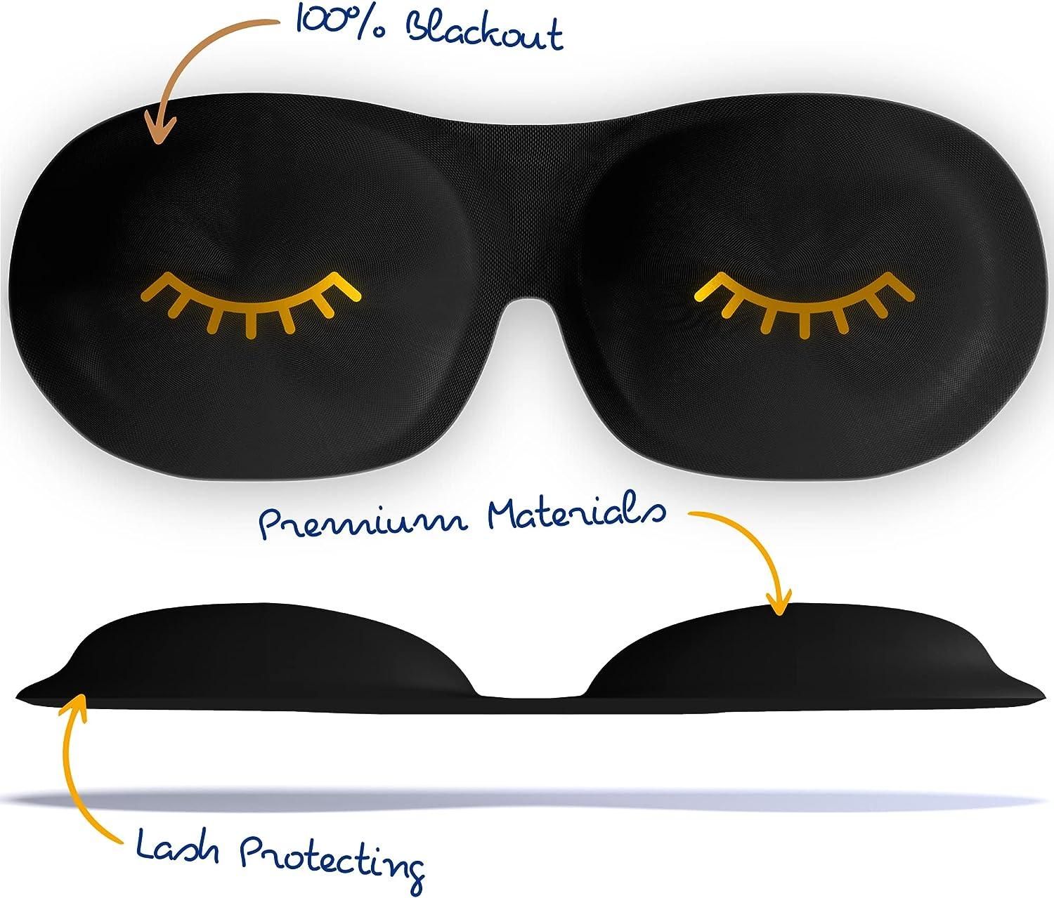 SMUG 100 Blackout Sleep Mask Eyelash Friendly Eye Mask Travel
