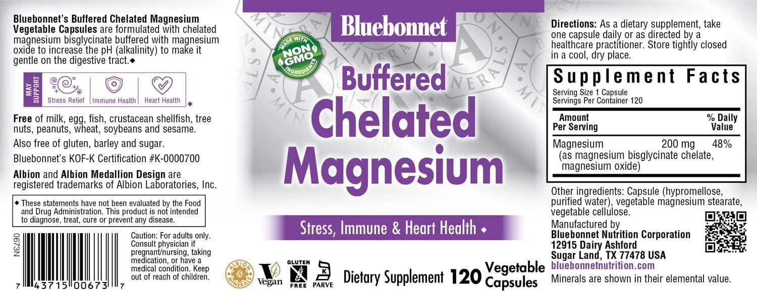 Buffered Chelated Magnesium 120 Veggie Caps Optimal