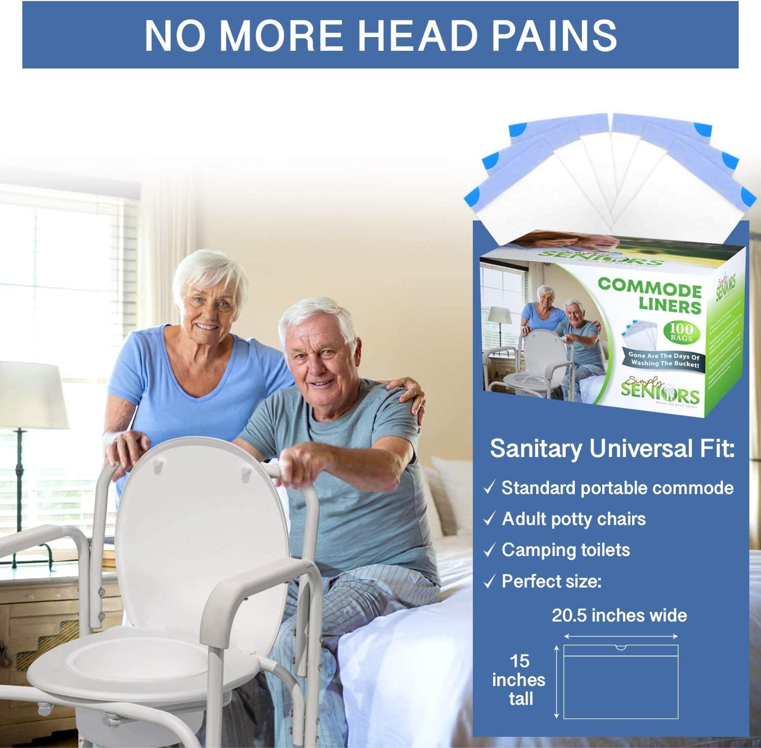 Commode Liners 100 Strong Portable Toilet Bags Easy To Use Bedside Commode Liners Disposable