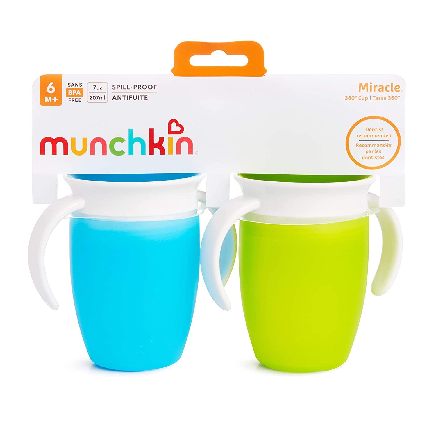 Munchkin - 2Pk Miracle 360° Trainer Cup, Blue/Green