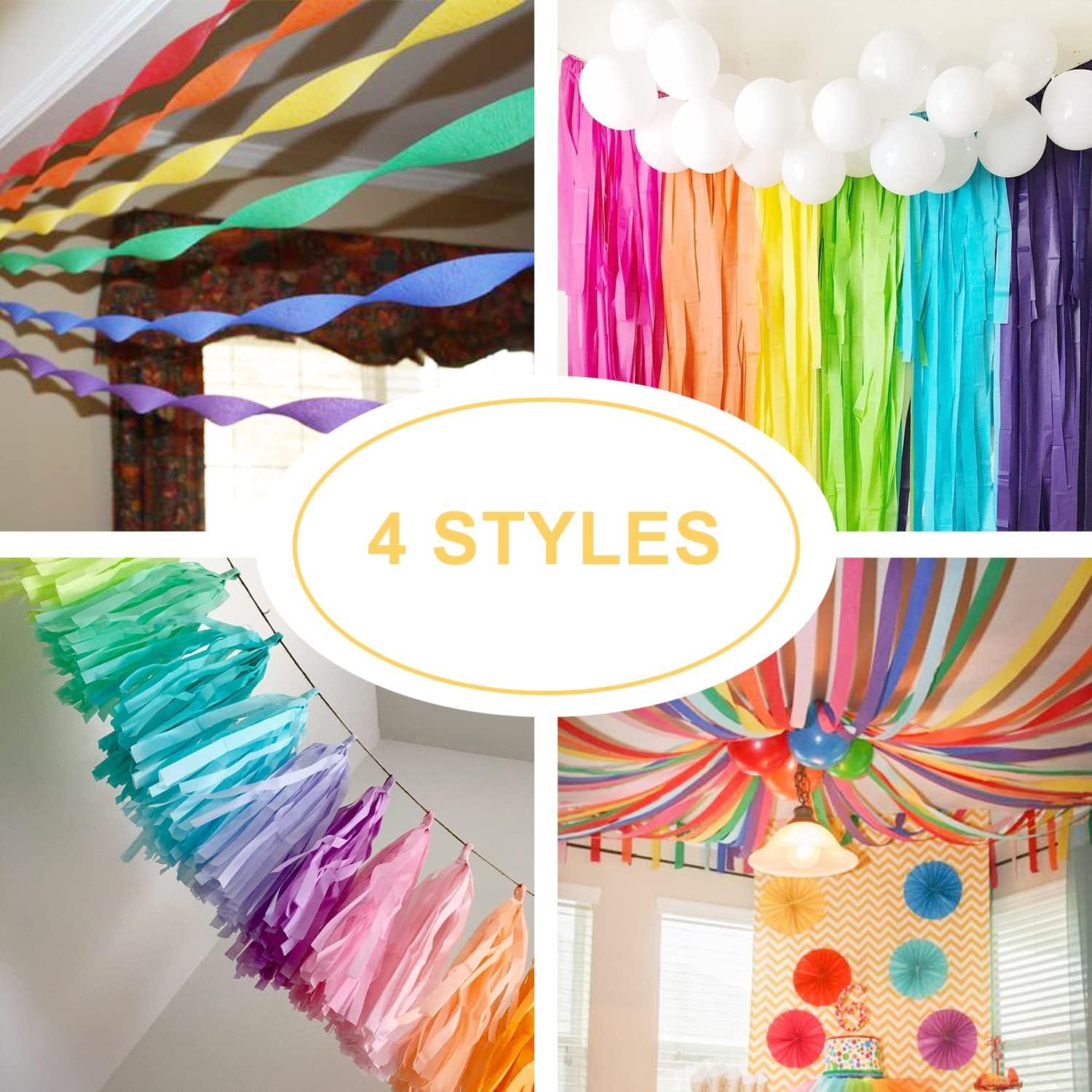 Beliueyes 8 Rolls Rose Gold Crepe Paper Streamers Party
