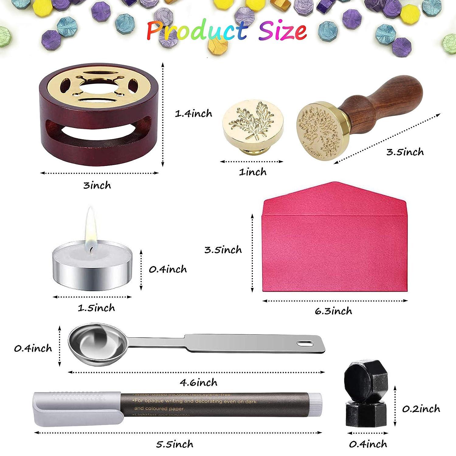 7 in 1 Wax Seal Stamp Kit with 24 Colors of Wax Seal Beads
