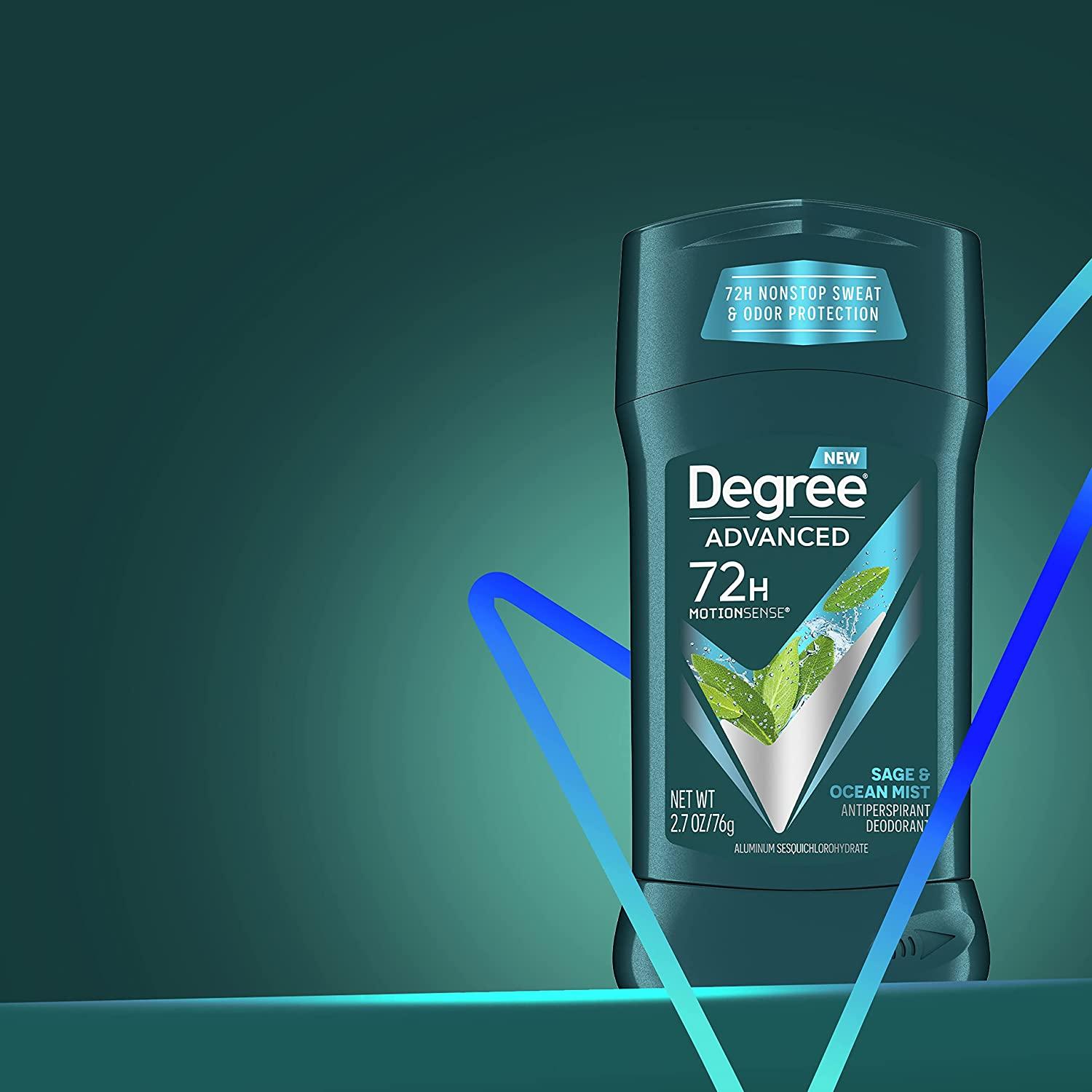 Degree Men Advanced Antiperspirant Deodorant 72Hour Sweat and Odor Protection Sage and Ocean