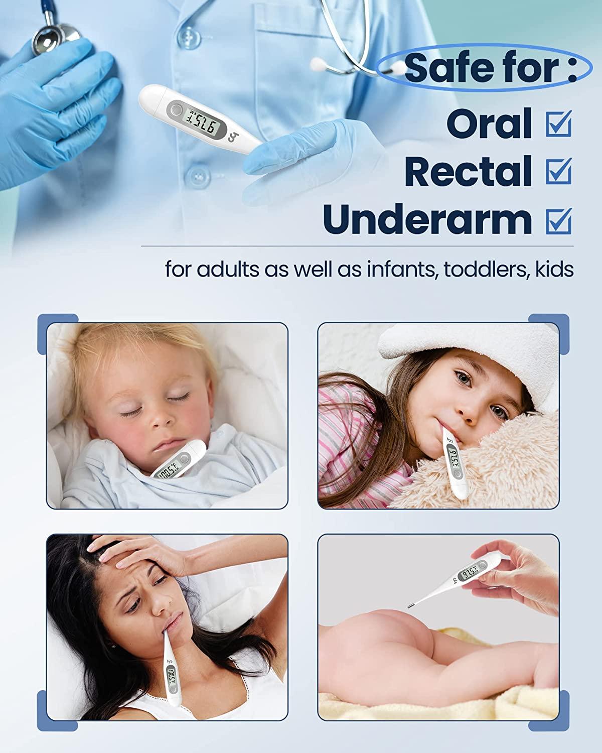 Oral Thermometer for Adults and Kids, Digital Fever Thermometer for