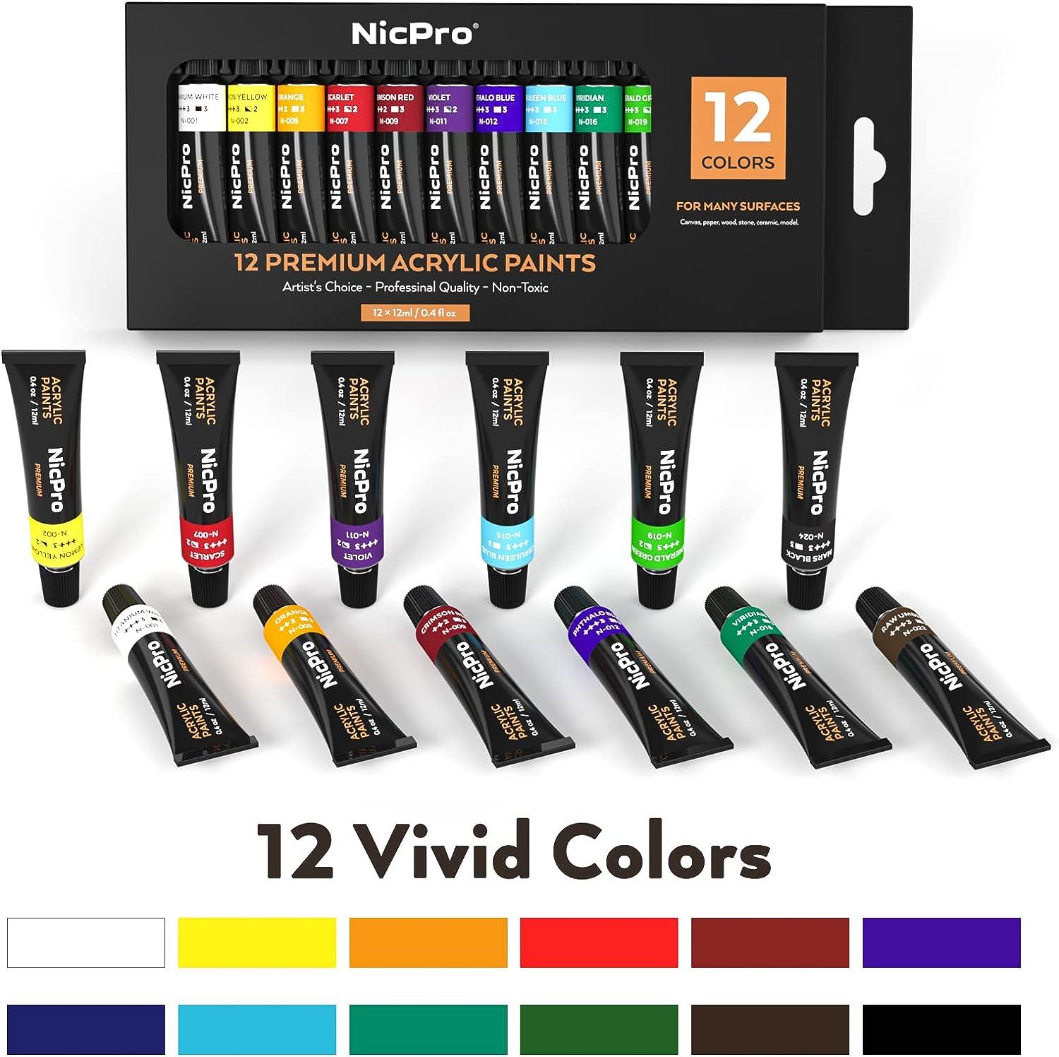  Nicpro 14 Colors 8.45oz Acrylic Pour Paint Supplies