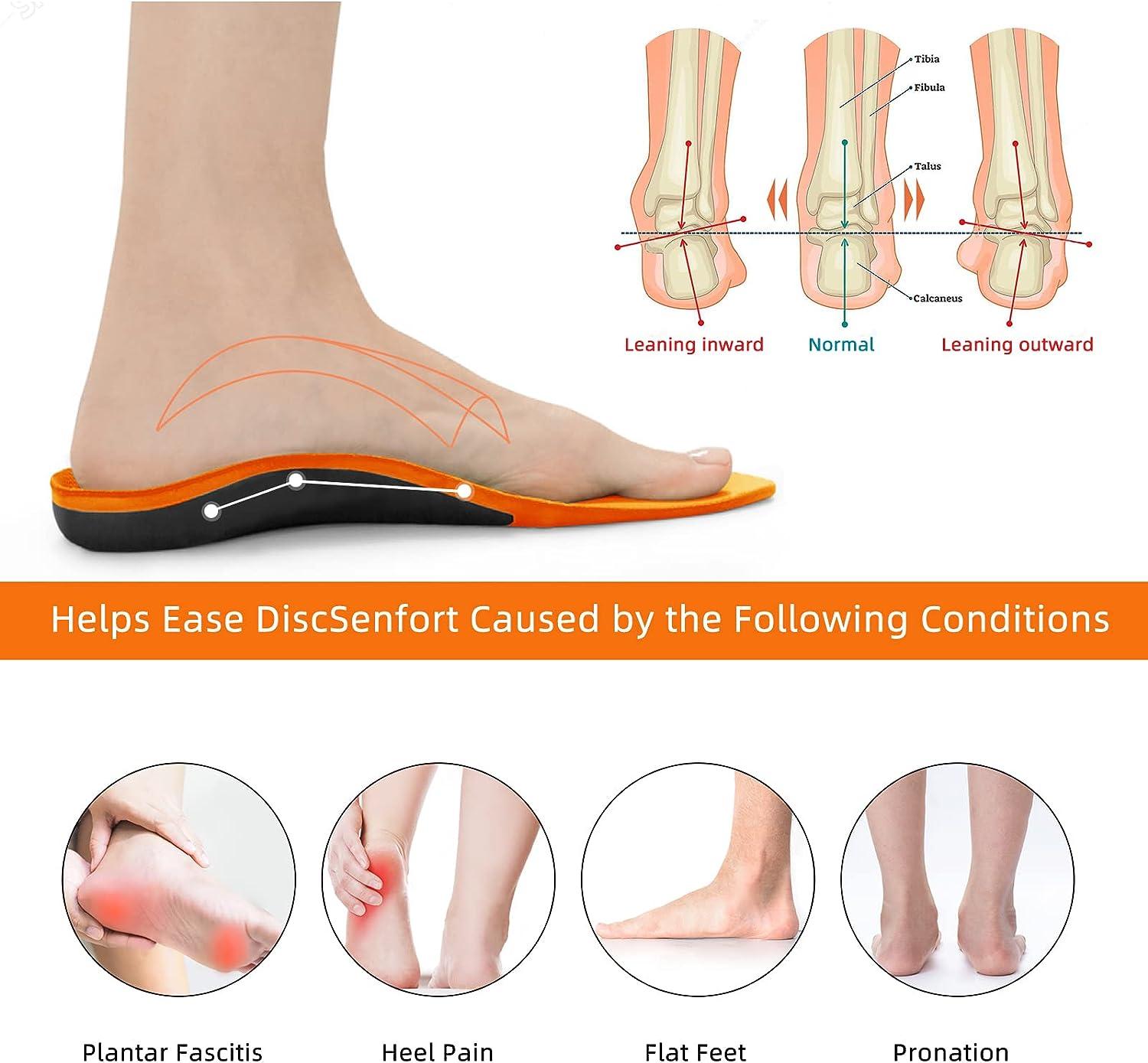 MUEUSS Arch Support Insoles for Women Men Plantar Fasciitis Insoles PU