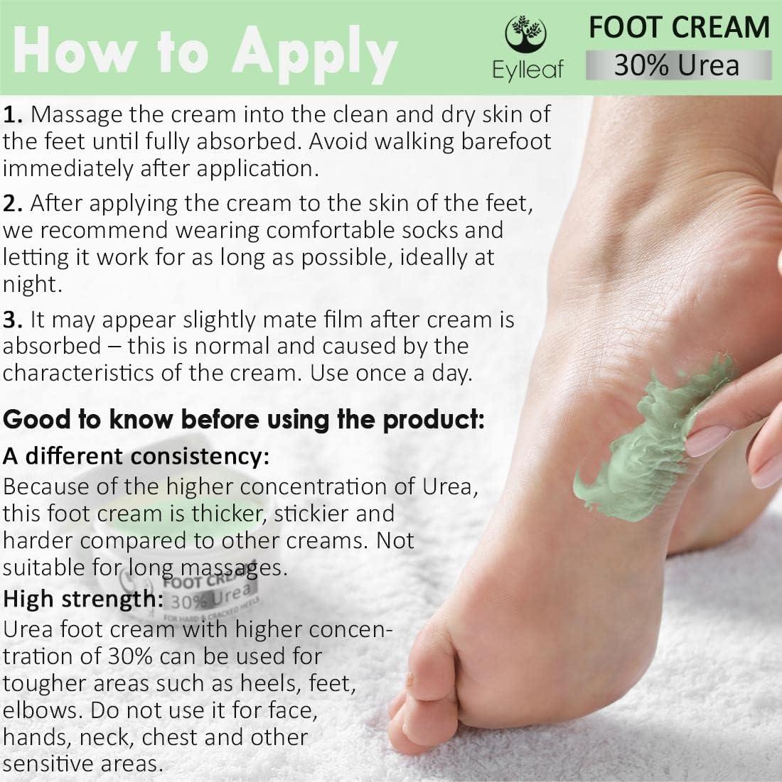Eylleaf Foot Cream with 30 Urea Skin Moisturiser for Dry Feet and
