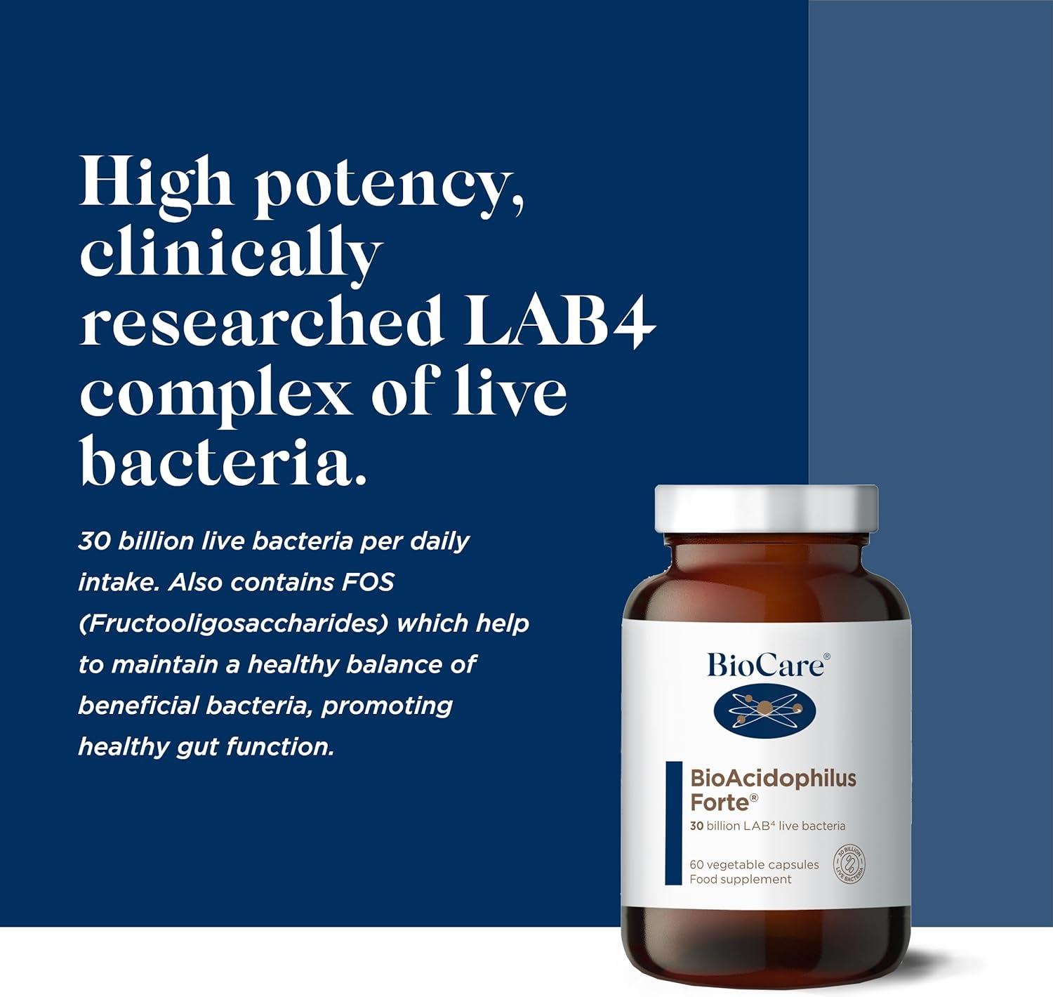 BioCare BioAcidophilus Forte | 30 Billion LAB4 Live Bacteria | 60 ...