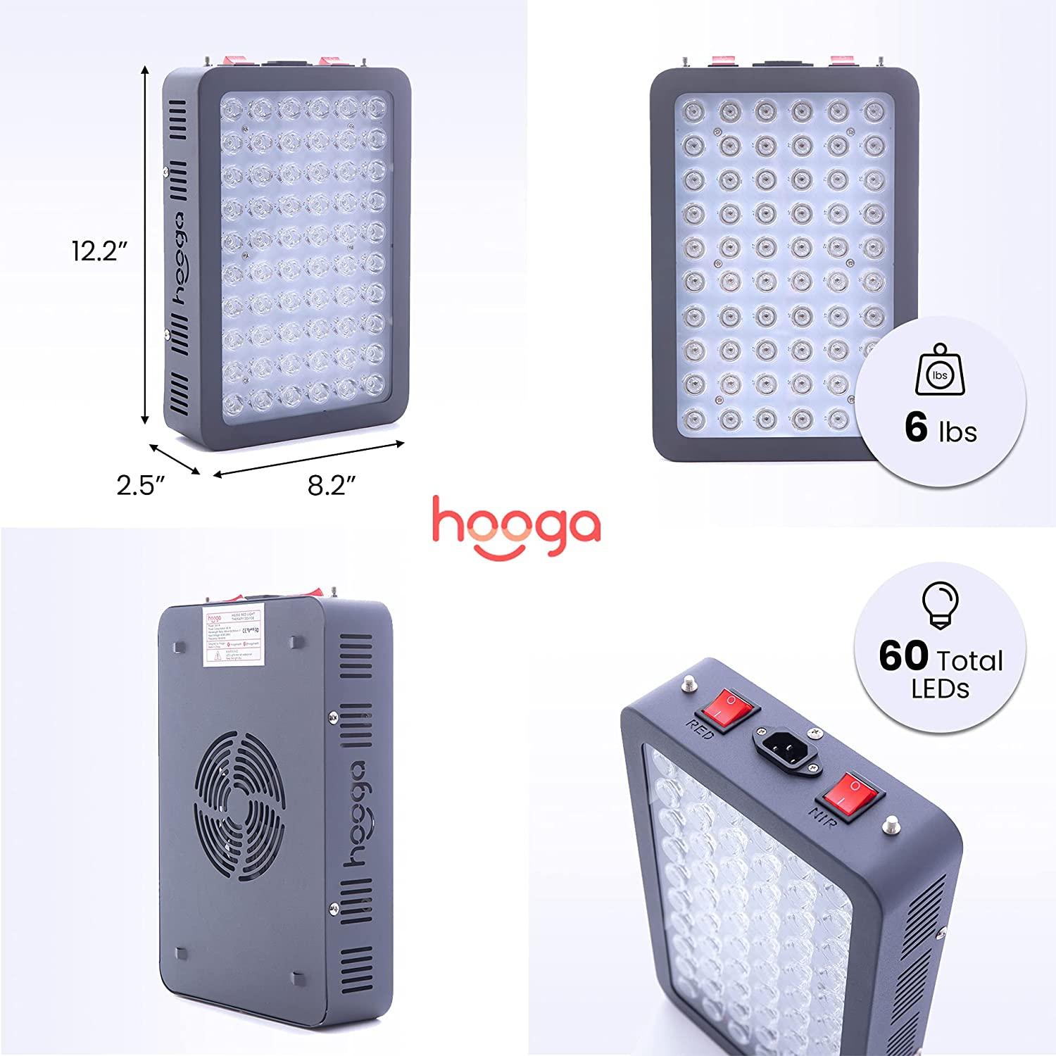Hooga Red Light Therapy Device for Face, Body. Red Near Infrared 660nm