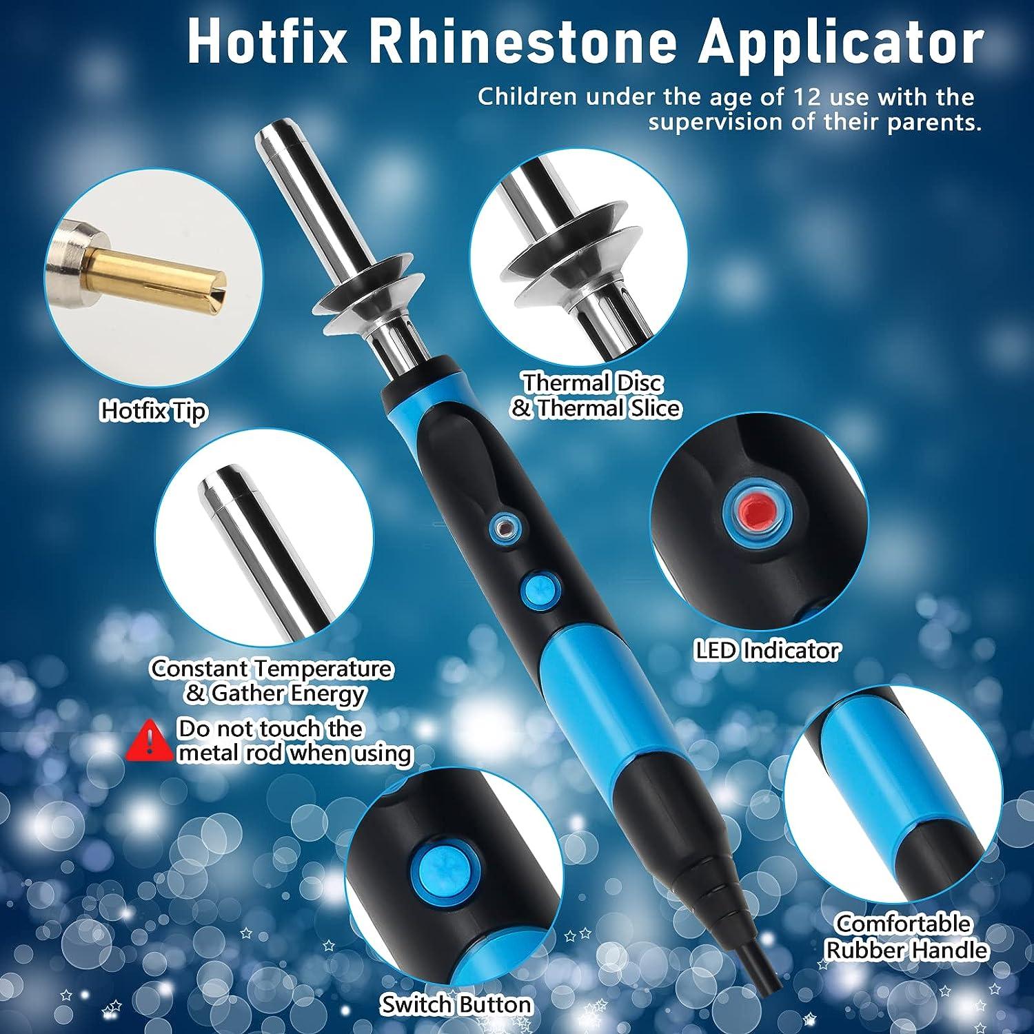 AngleKai Hotfix Rhinestone Applicator Tool, Rapid-Heating Hot Fix Rhinestone  Setter for Bedazzler Kit with Rhinestones for Clothing Crafts, 15 Color  Rhinestone/ 7 Tips/Tweezers/Pencil/Brush