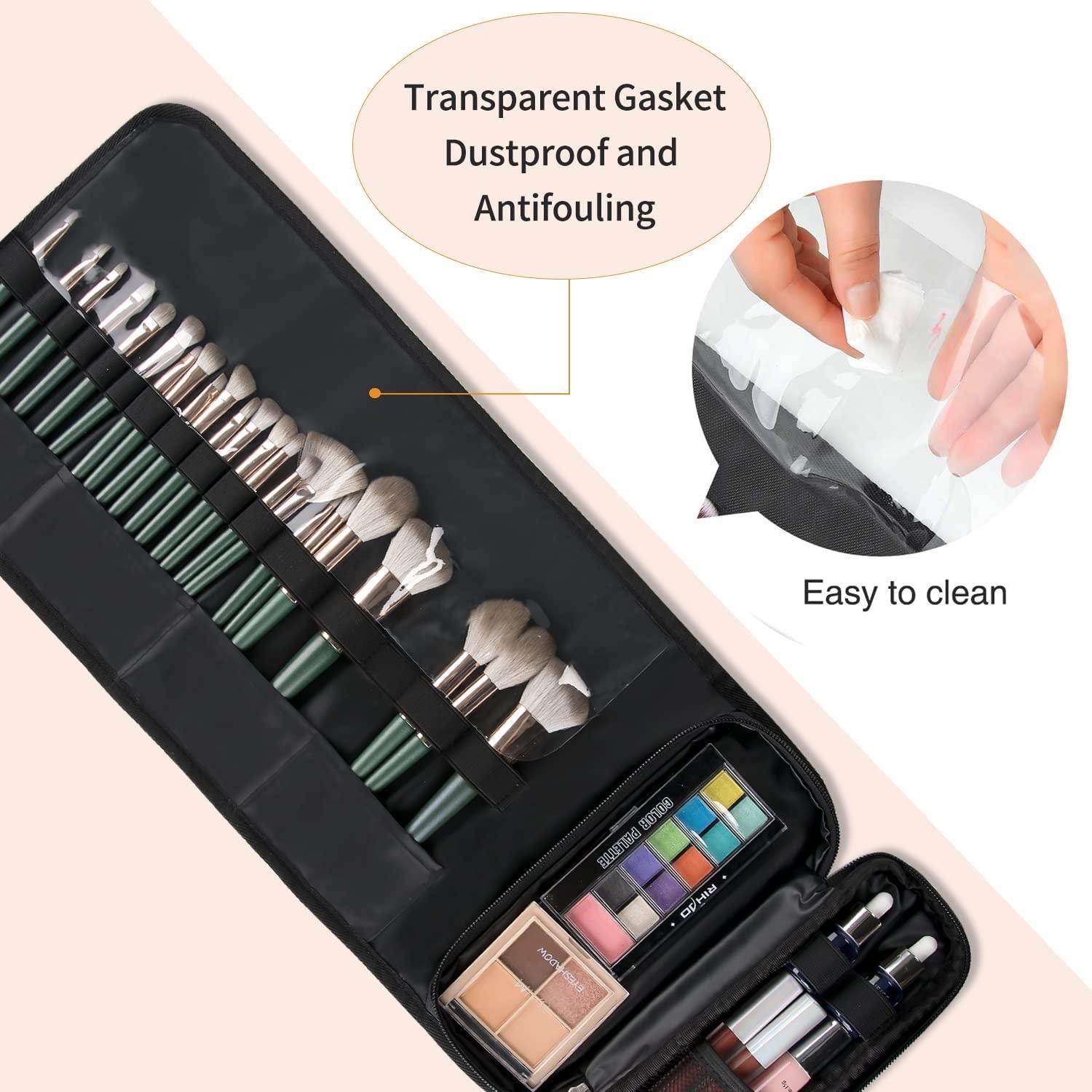 Makeup Brush Holder,Large Capacity Longer Roll Up Makeup Brush