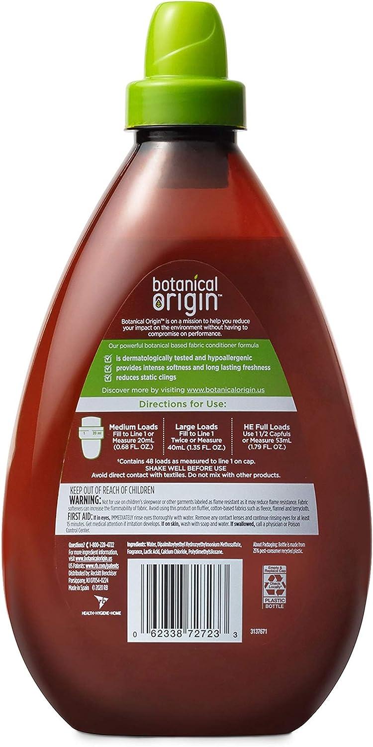 Botanical Origin Plantbased Fabric Softener, Hypoallergenic, Free from