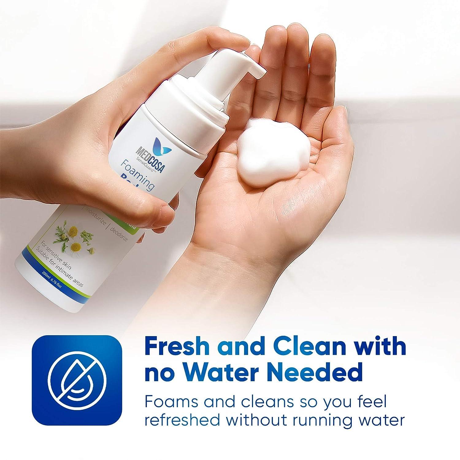 Medcosa No Water Body Wash Rinse Free Cleansing Foam for Adults and