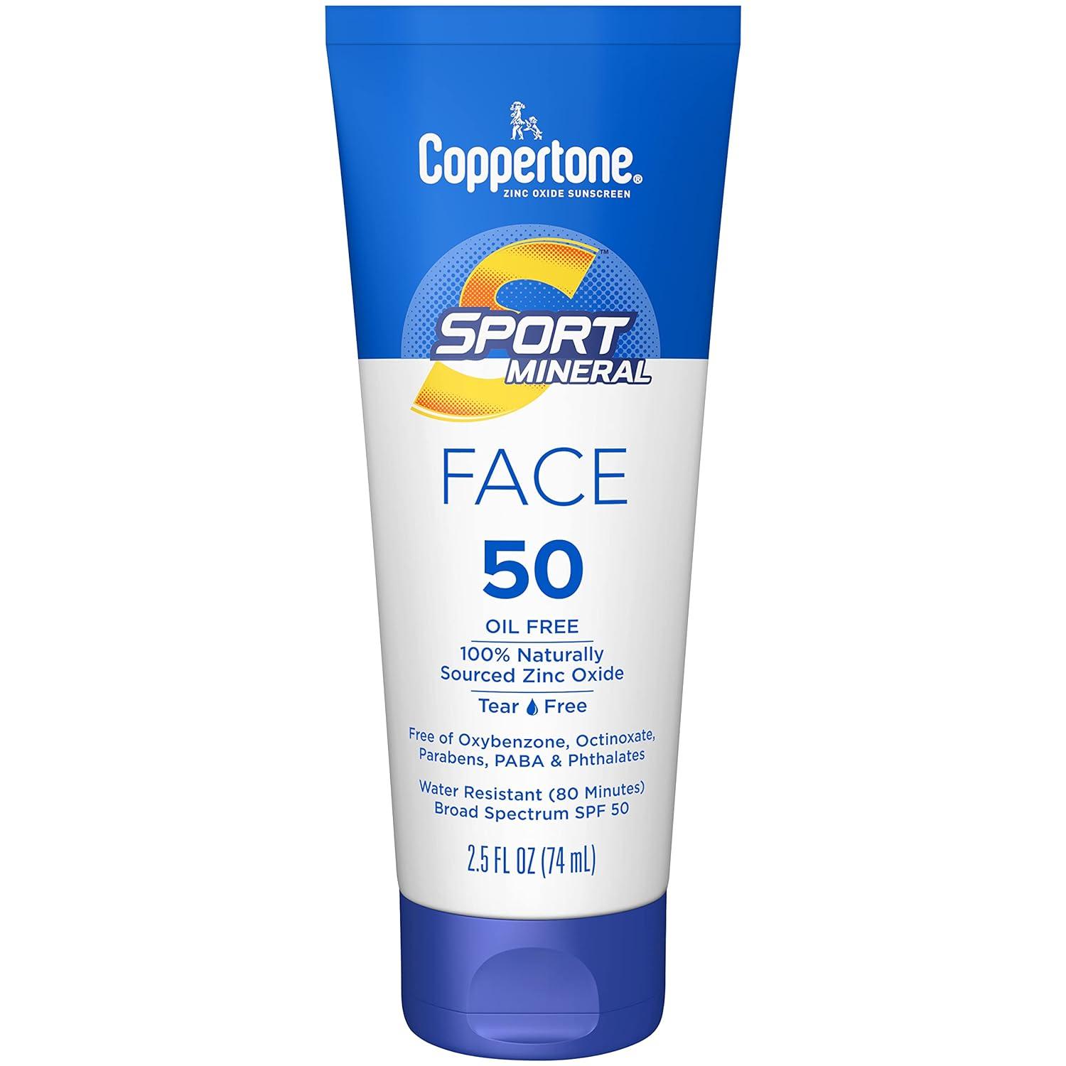Coppertone SPORT Sunscreen Spray SPF 50 + Zinc Oxide Mineral Face