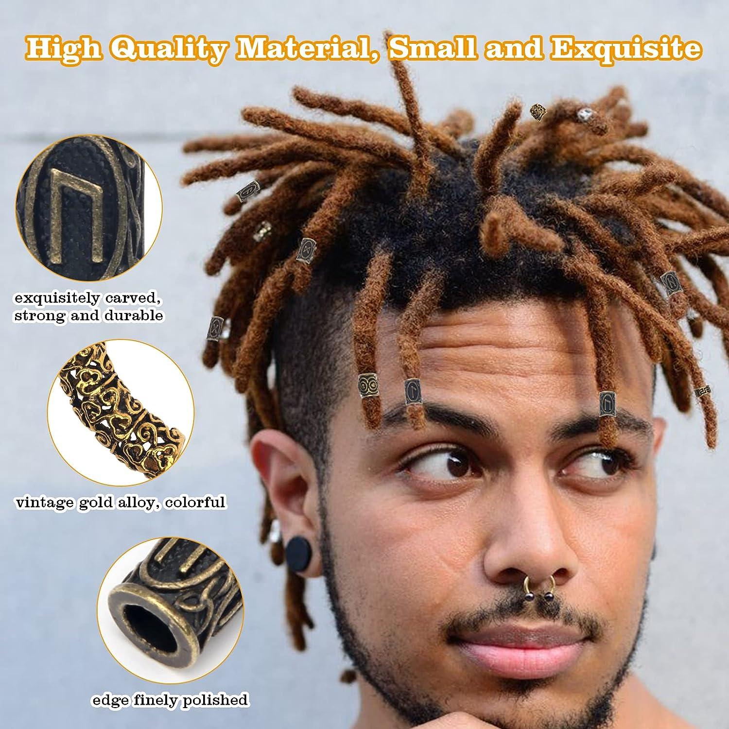 110 PCS Viking Beard Beads AngleKai Gold Hair Accessories for