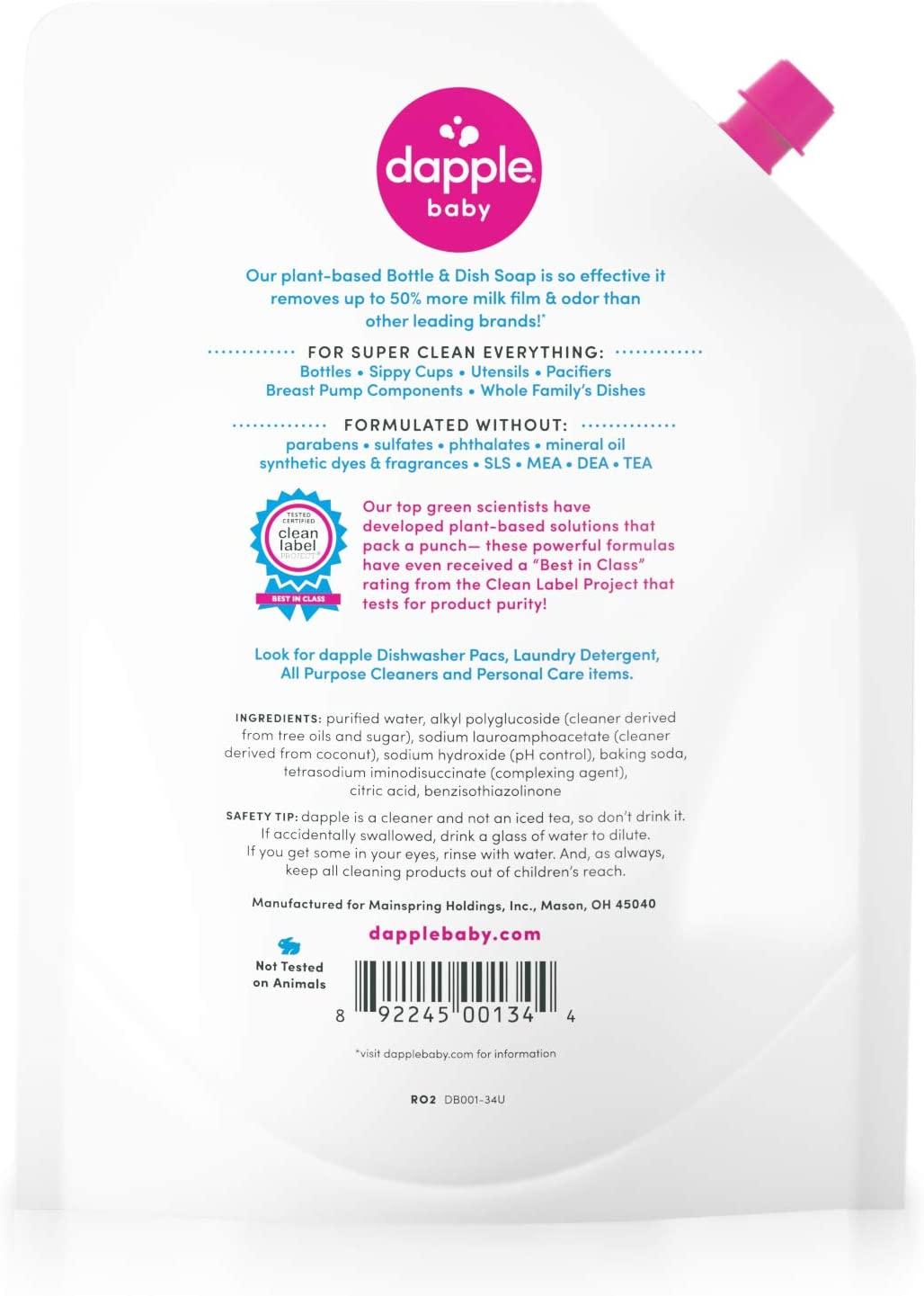 Dapple Bottle & Dish Soap - Fragrance Free - 3 fl oz