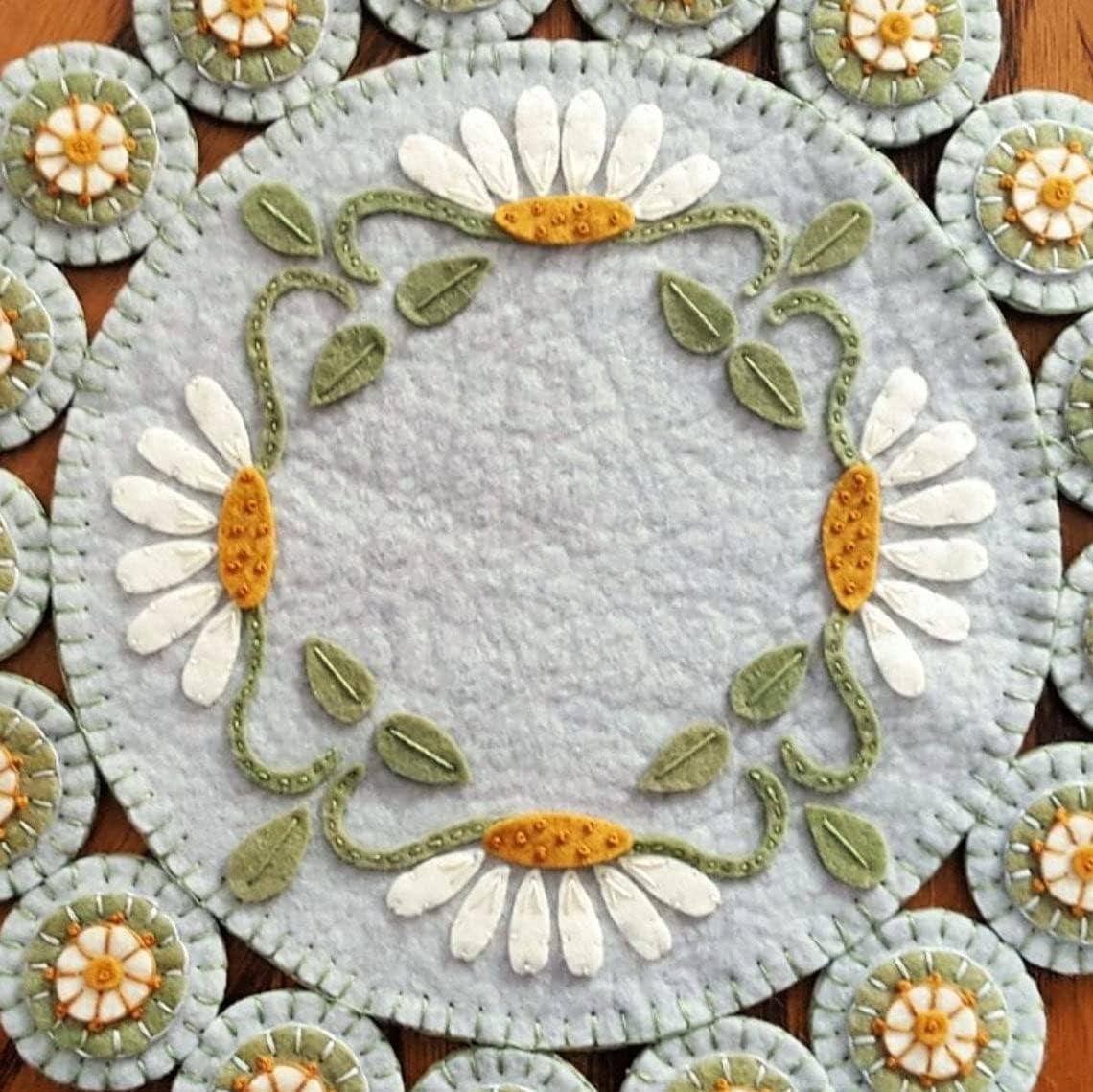 OTR Felt Summer Breeze Penny Rug Kit Pre Washed Wool Applique Kit Flower  Pattern