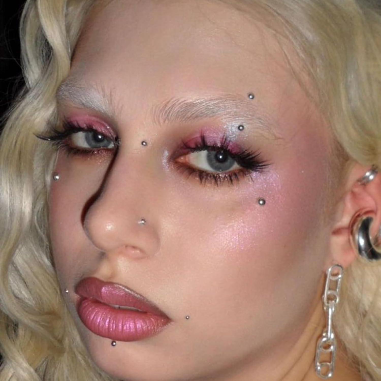 Face Gems Fake Piercings Self-Adhesive Lip Nose Eyebrow