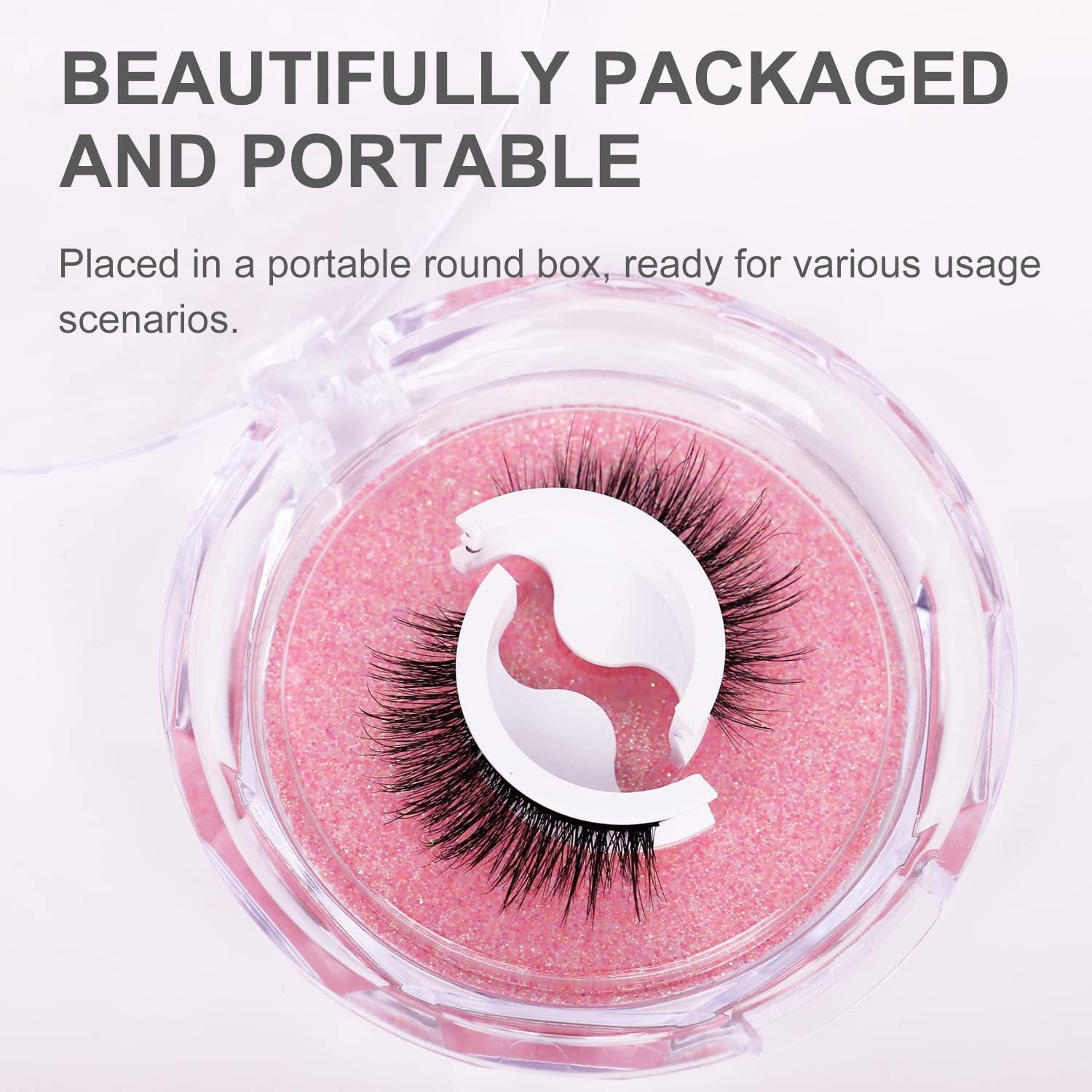 4PCs SelfAdhesive Reusable Eyelashes for Natural, Long Style Easy