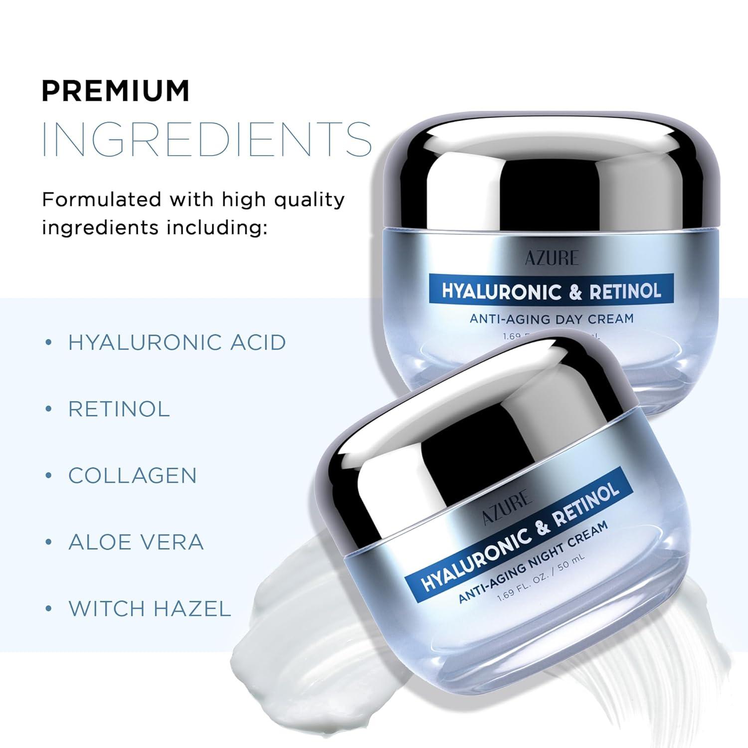 Hyaluronic Acid & Retinol Day/Night Cream Set - Anti-Aging